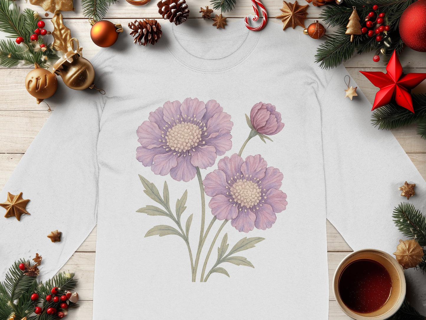 Beautiful Floral Design Long Sleeve Top product type