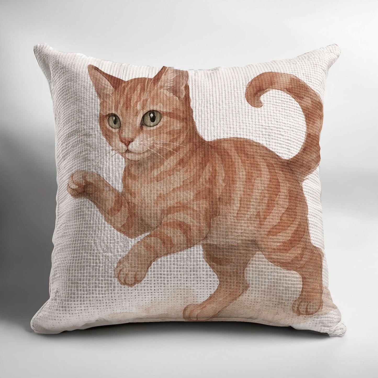 Cute Orange Cat Print Decorative Cushion product