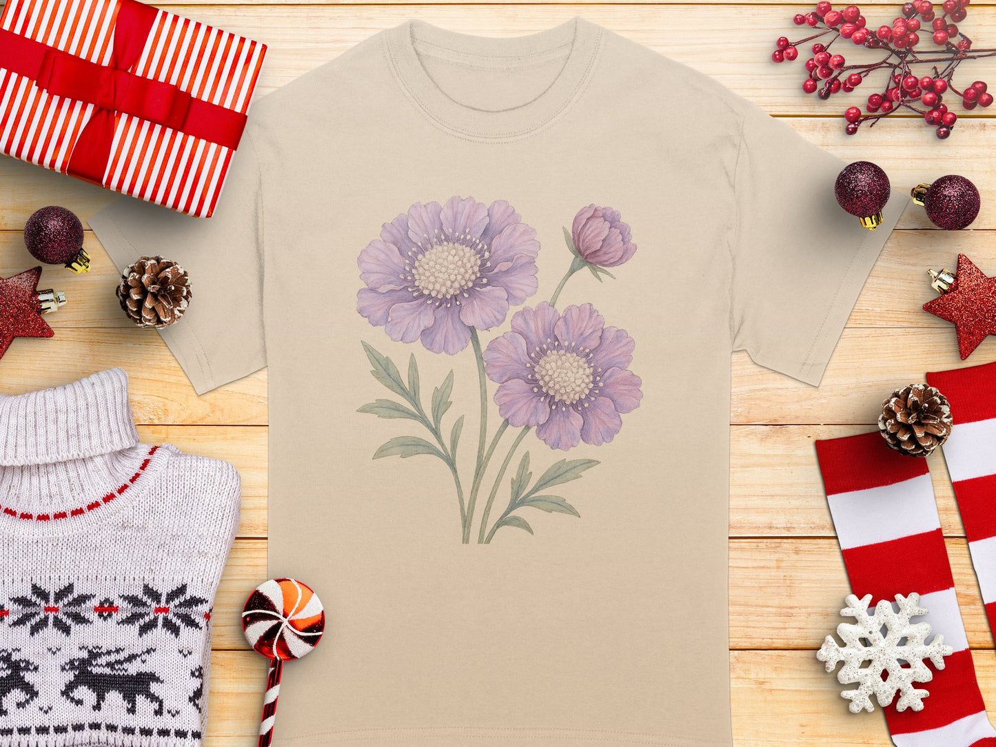 Beautiful Purple Flower Graphic Printed T-Shirt product