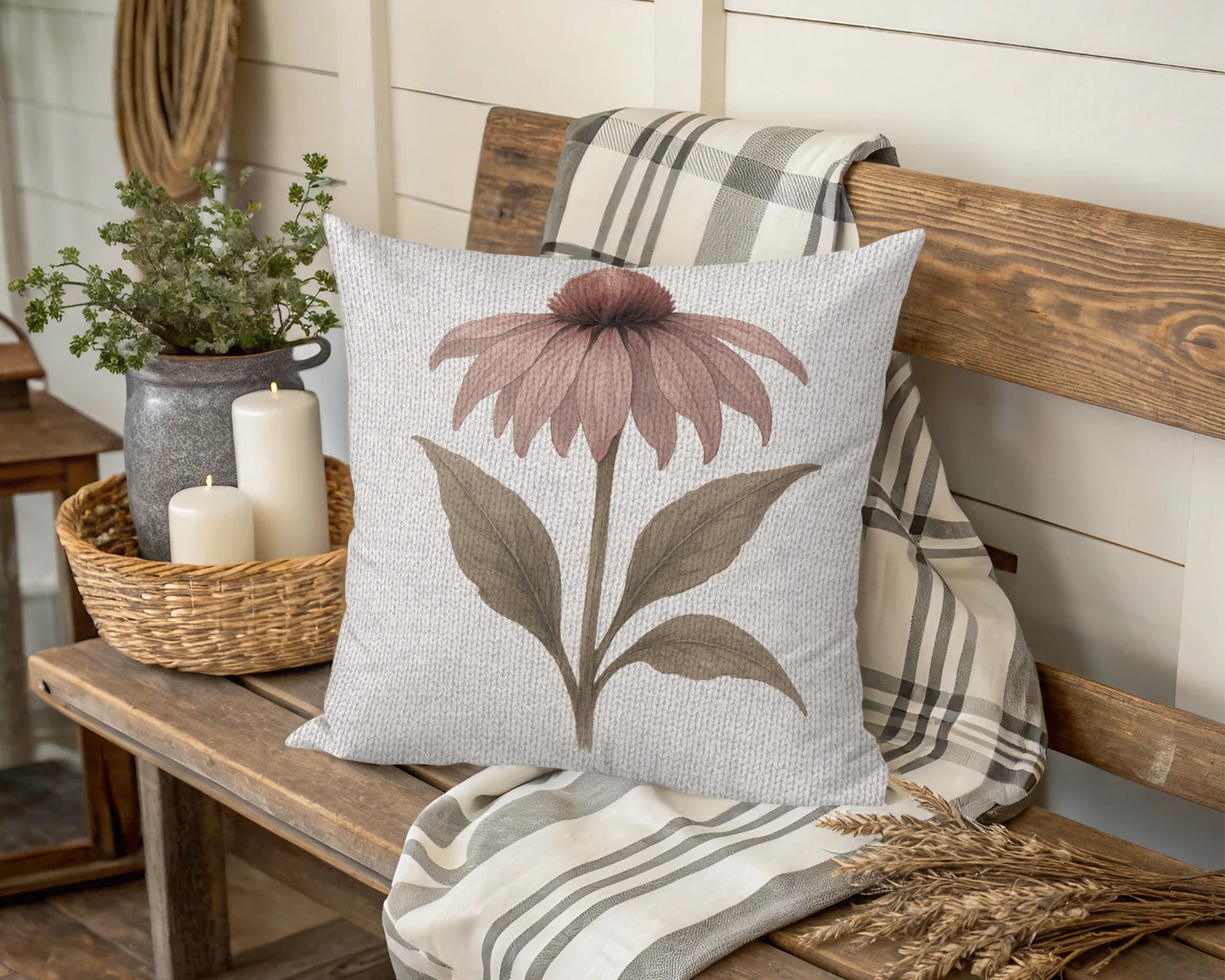 Decorative Square Pillow with Elegant Floral Design product