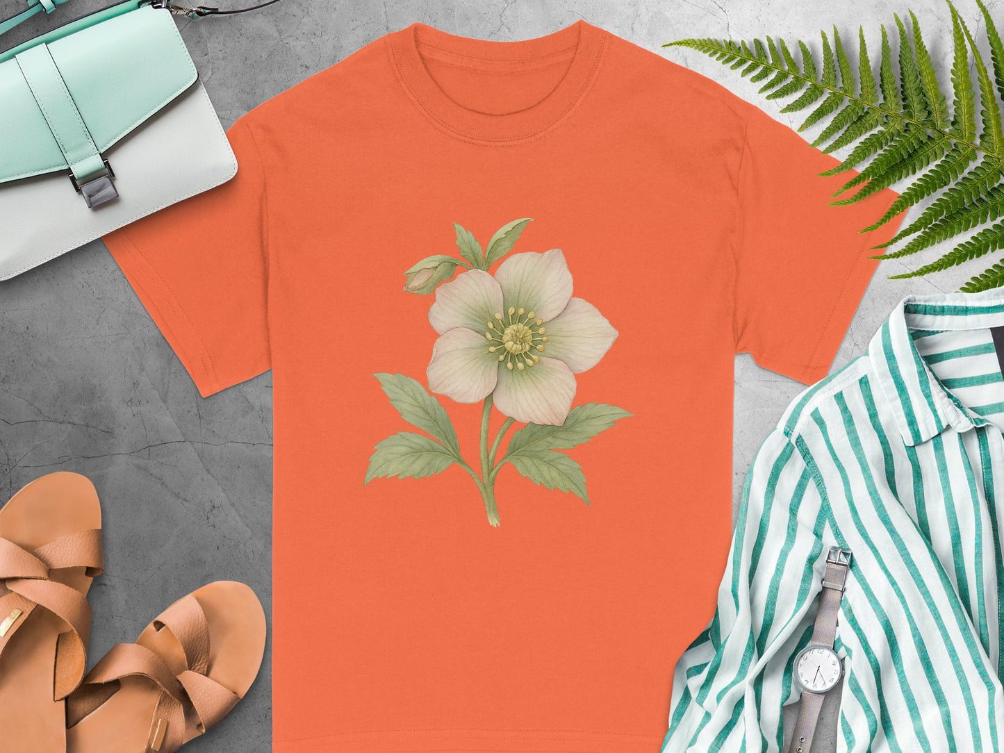 Floral Design Orange Graphic Casual product type