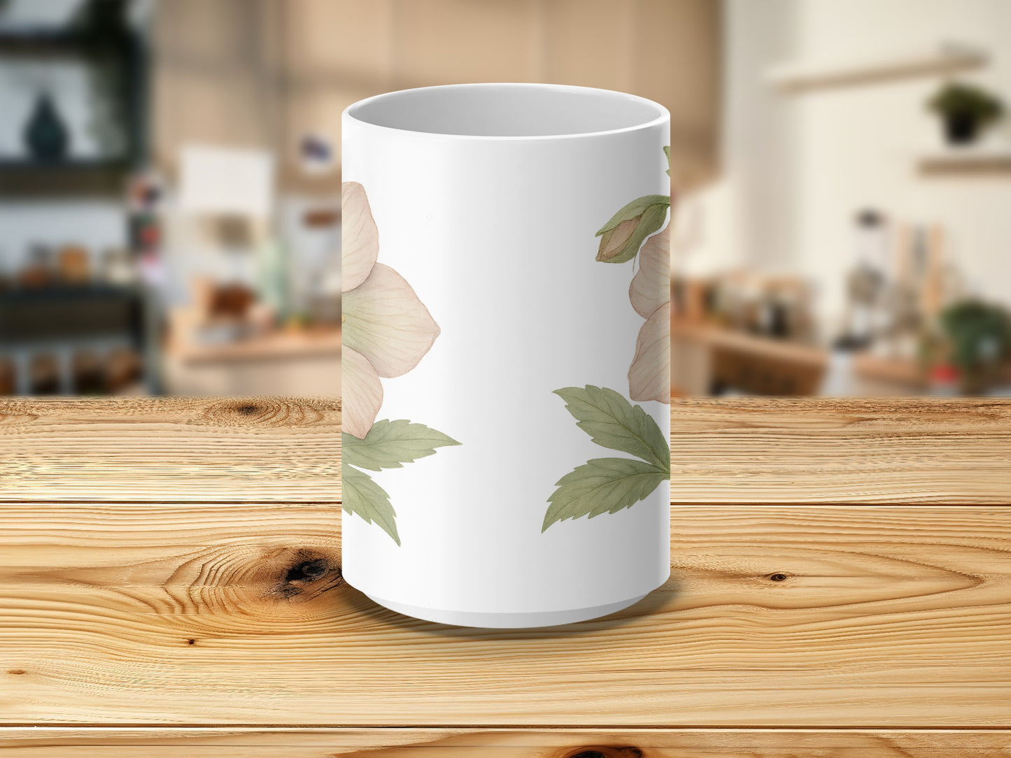Floral Design White Background Mug product