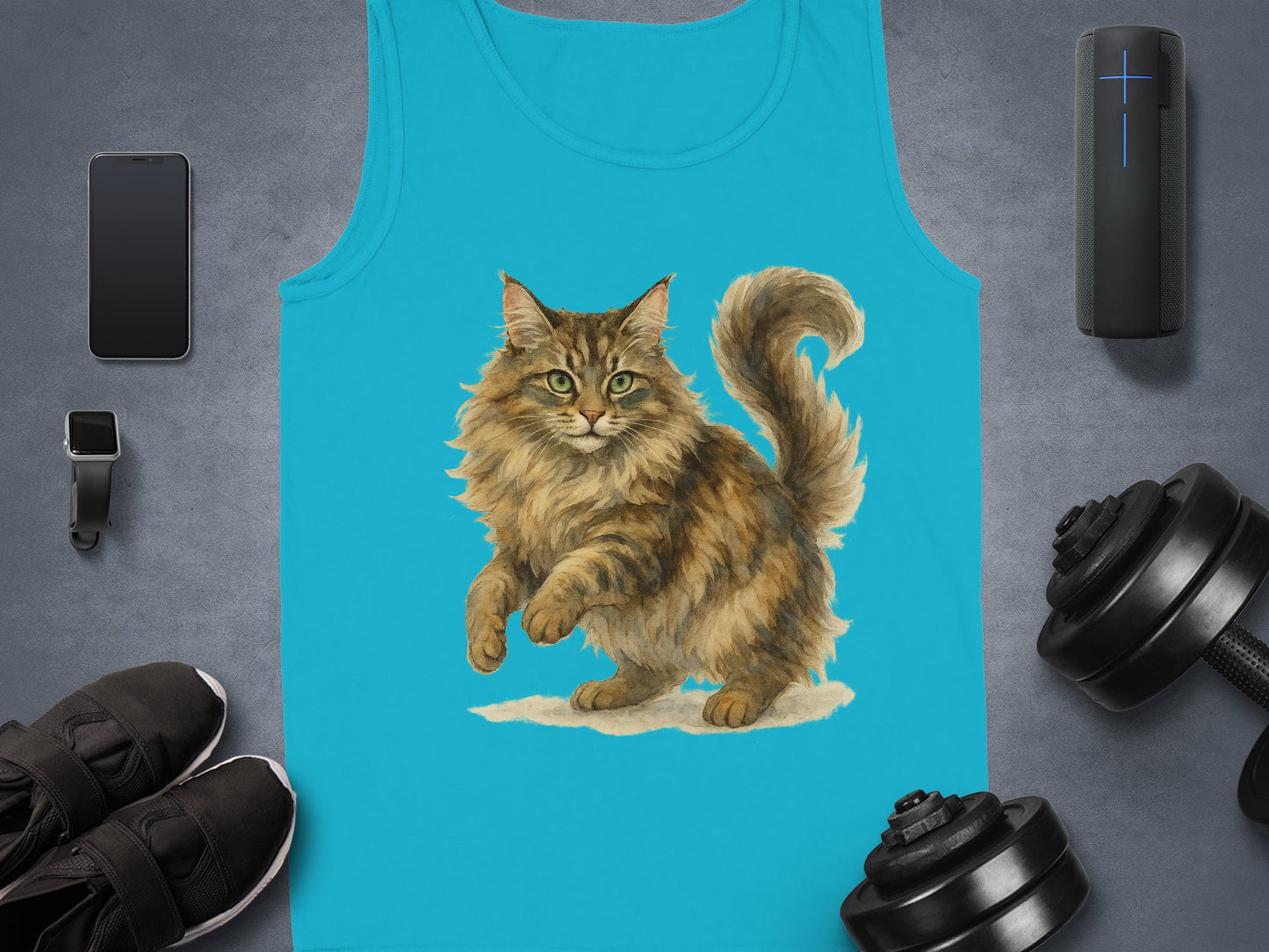 Colorful Tank Top with Large Cat Print product