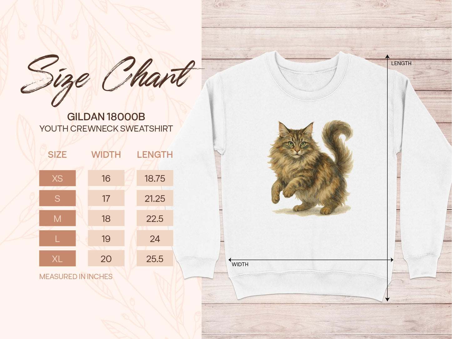 Adorable Cat Design Youth Crewneck Sweatshirt product