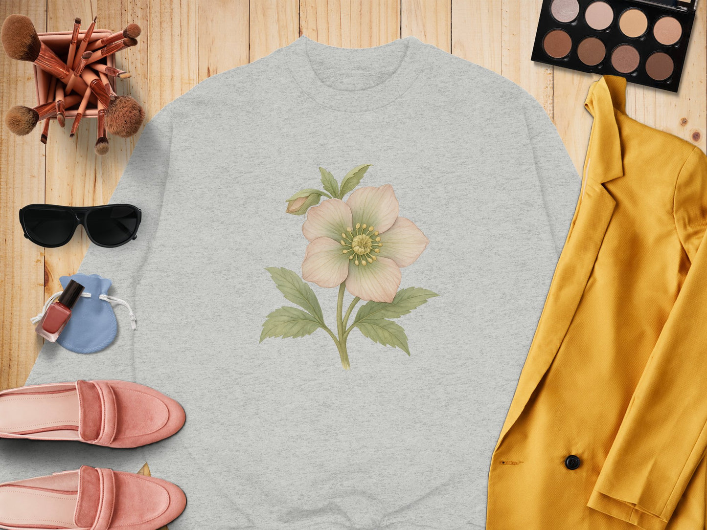Beautiful Delicate Floral Design on Cozy Shirt Product