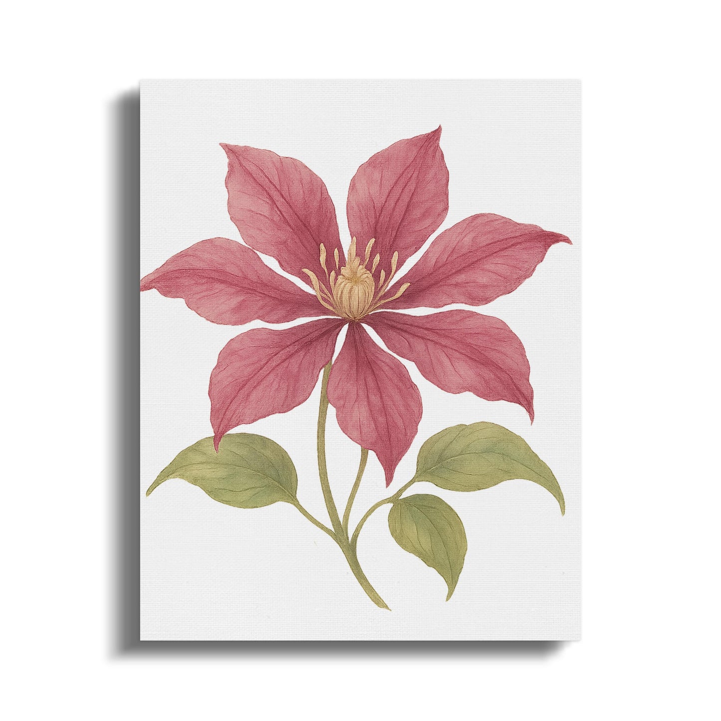 Pink Botanical Flower Print Canvas Wall Art product