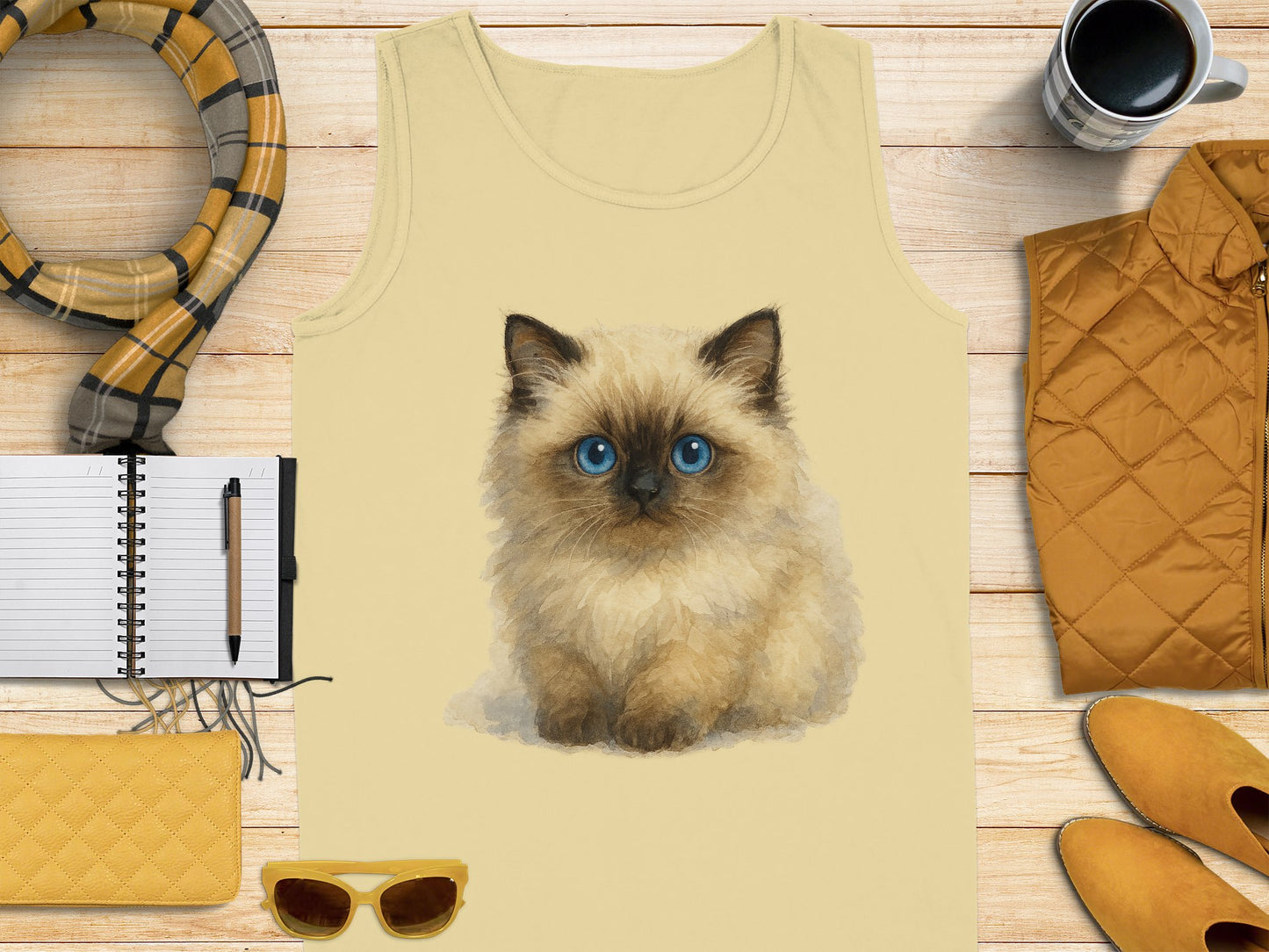 Adorable Blue-Eyed Kitten Graphic Tank Top product type