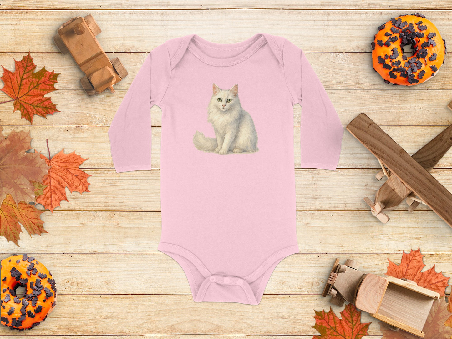 Adorable Cat Graphic Long Sleeve Infant Onesie product type