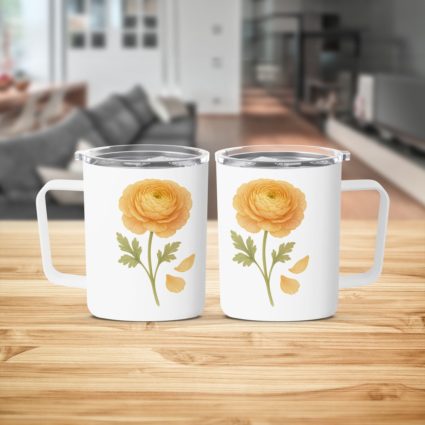 Floral Print Insulated Travel Mug with Handle product type