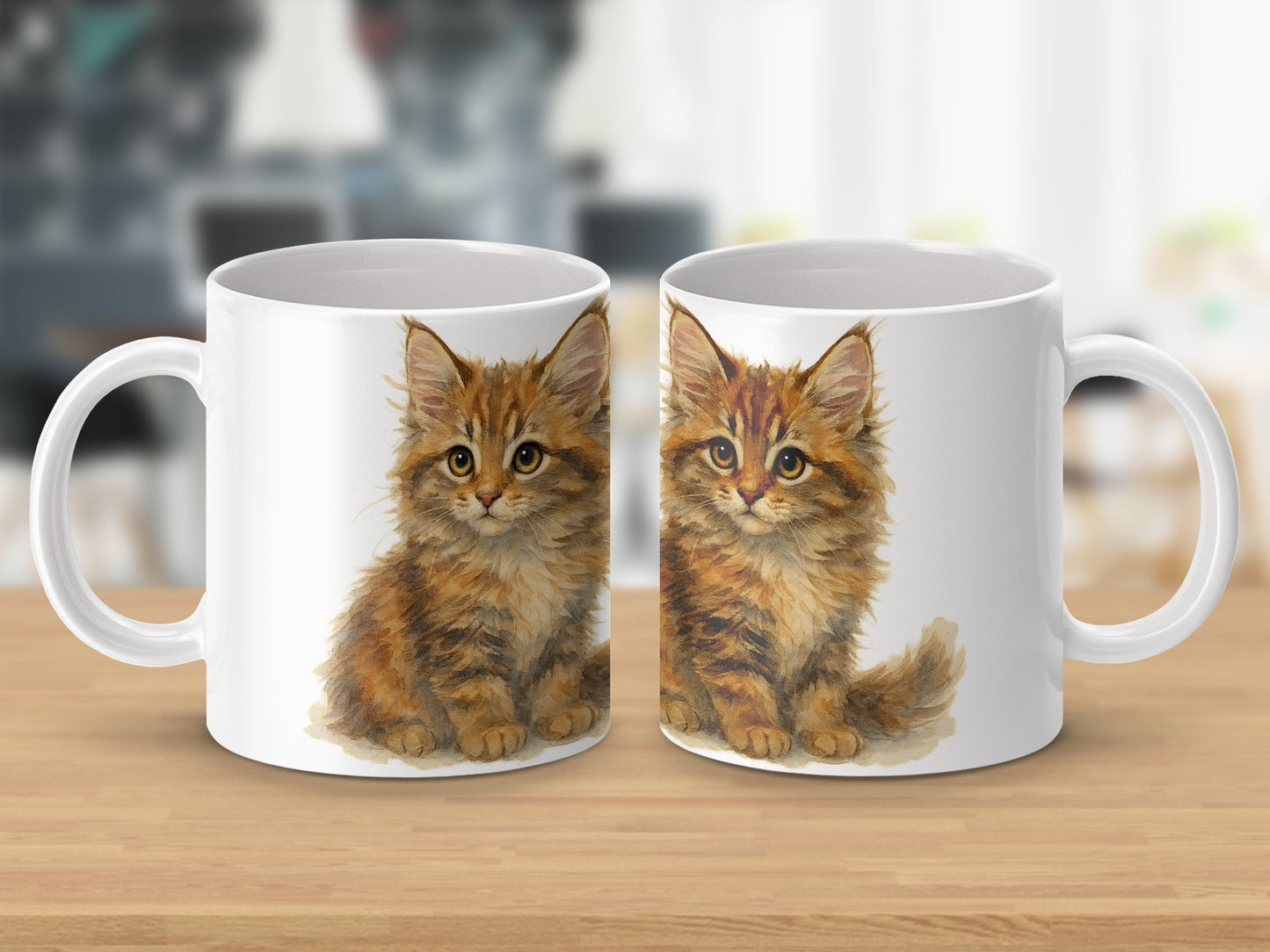 Adorable Fluffy Kitten Cat Art Tea Coffee Mug product
