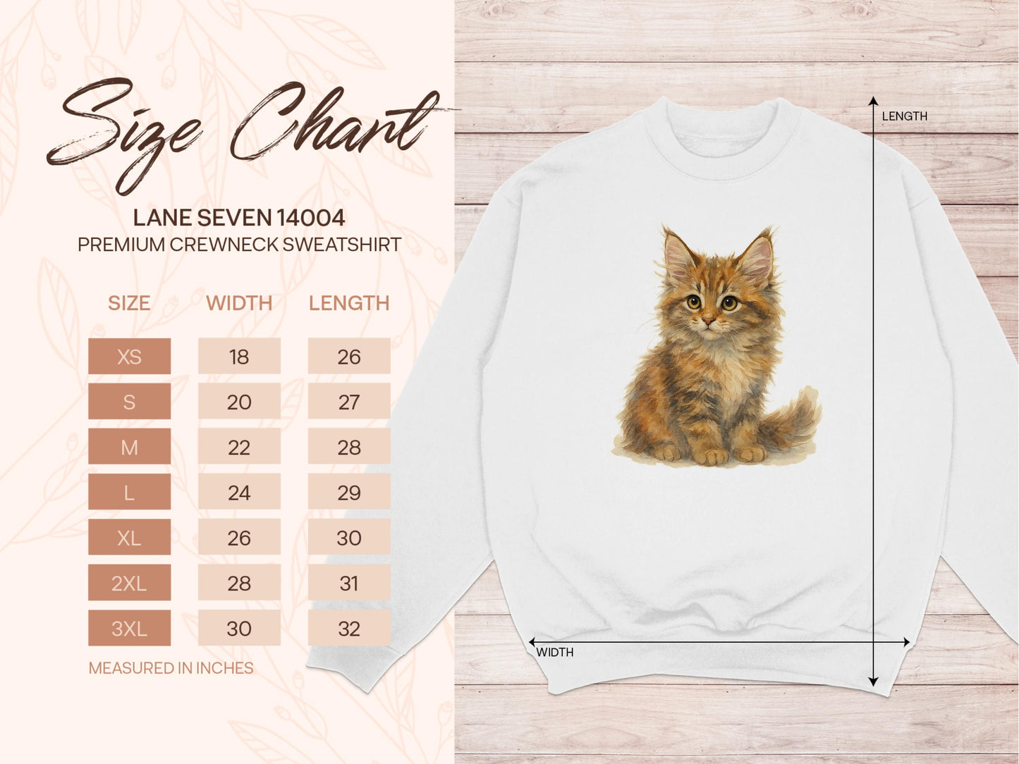 Adorable Kitten Design Crewneck Sweatshirt product type