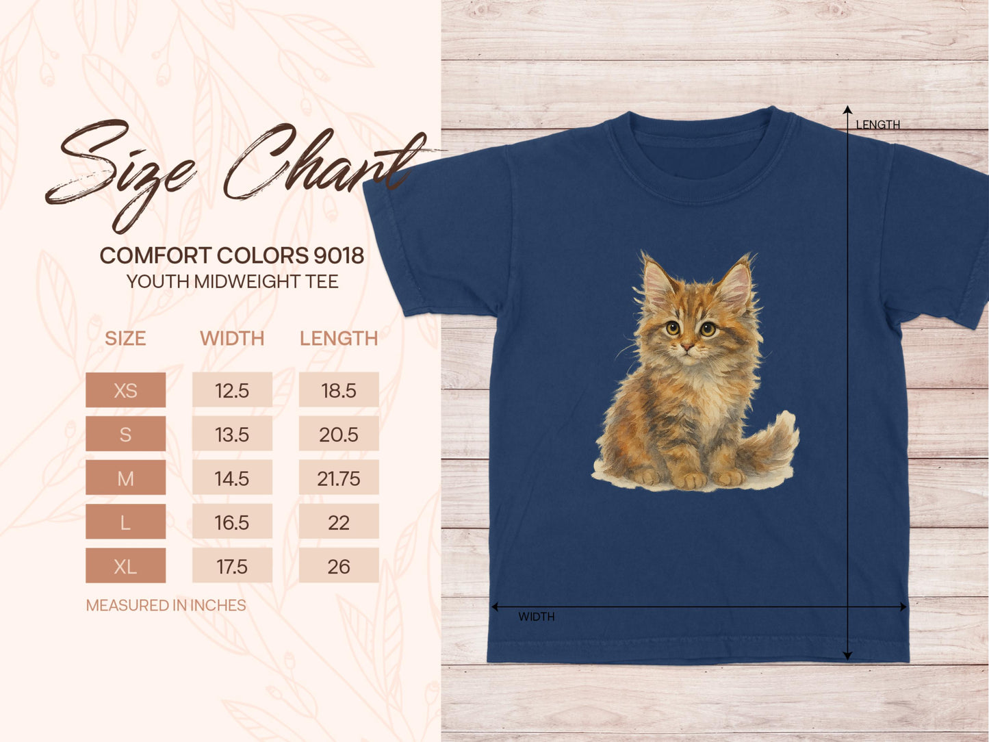 Youth Midweight Tee featuring Cute Kitten Design product type