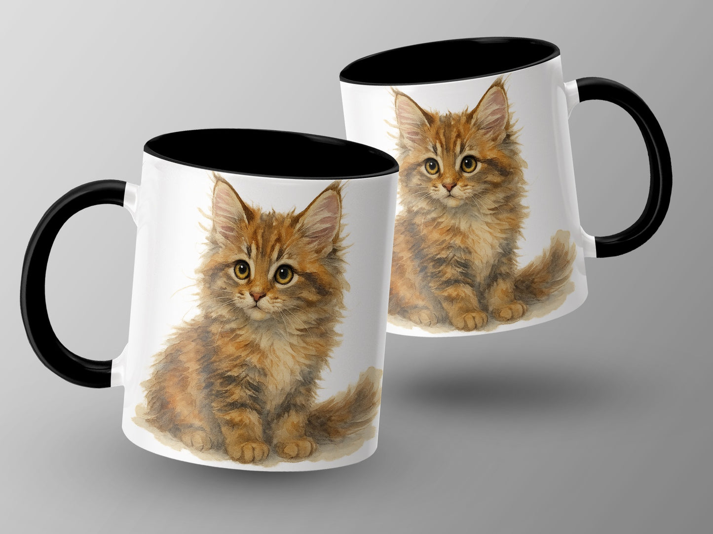 Adorable Kitten Illustration on Coffee Mug product