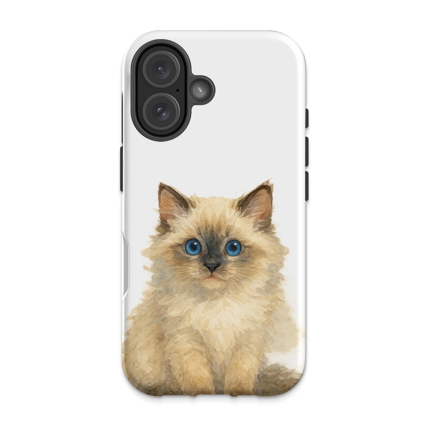 Cute Fluffy Cat Illustration Phone Case product type