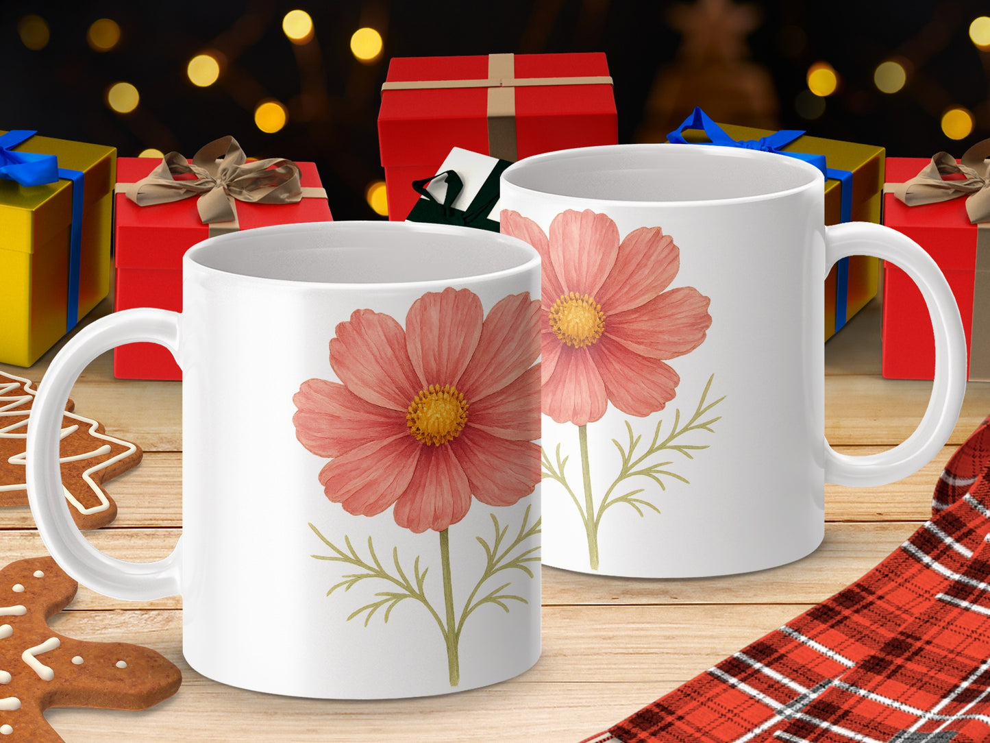 Beautiful Floral Design White Coffee Mug product