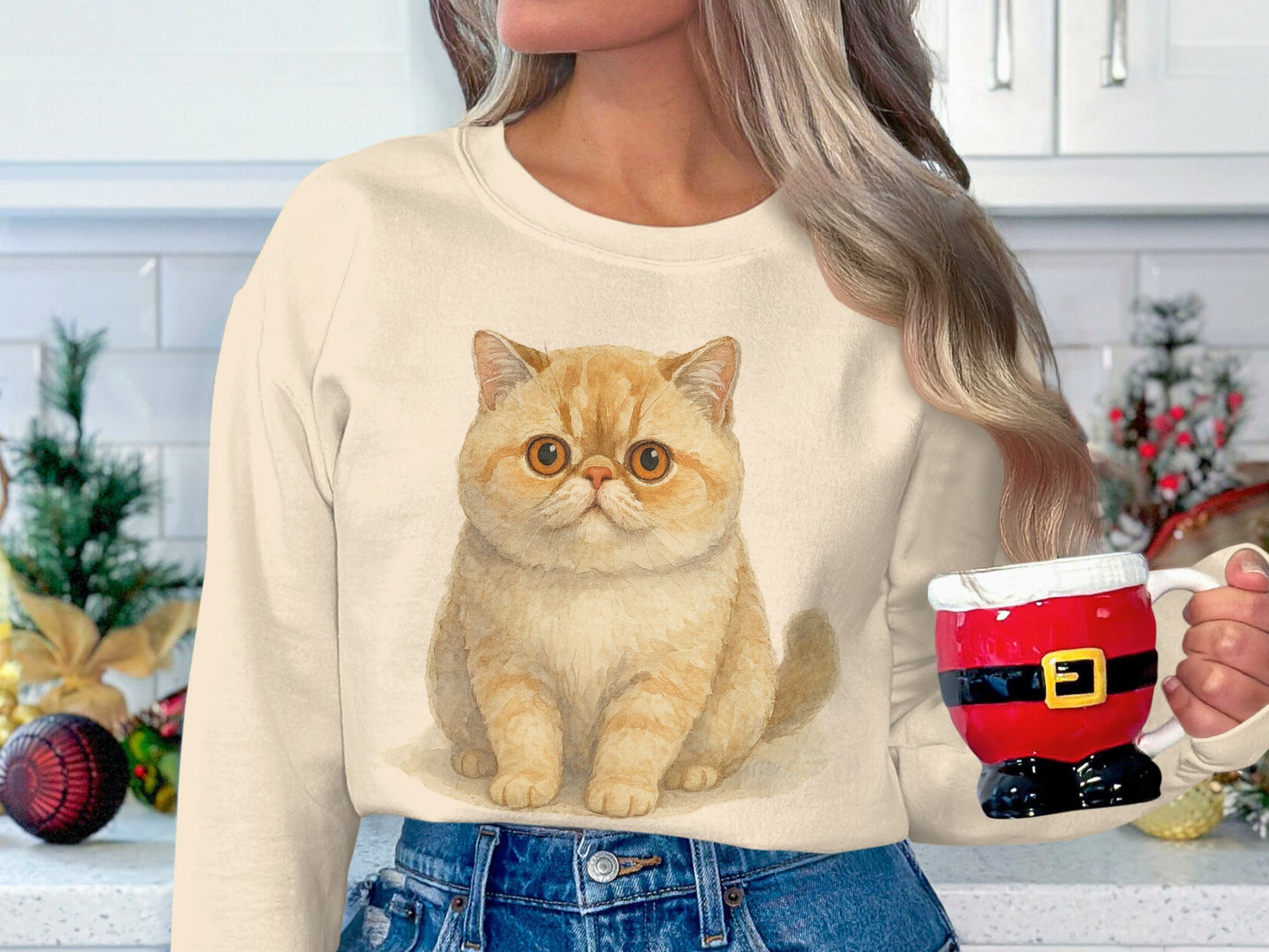 Cute Cat Graphic Print Casual Sweatshirt product