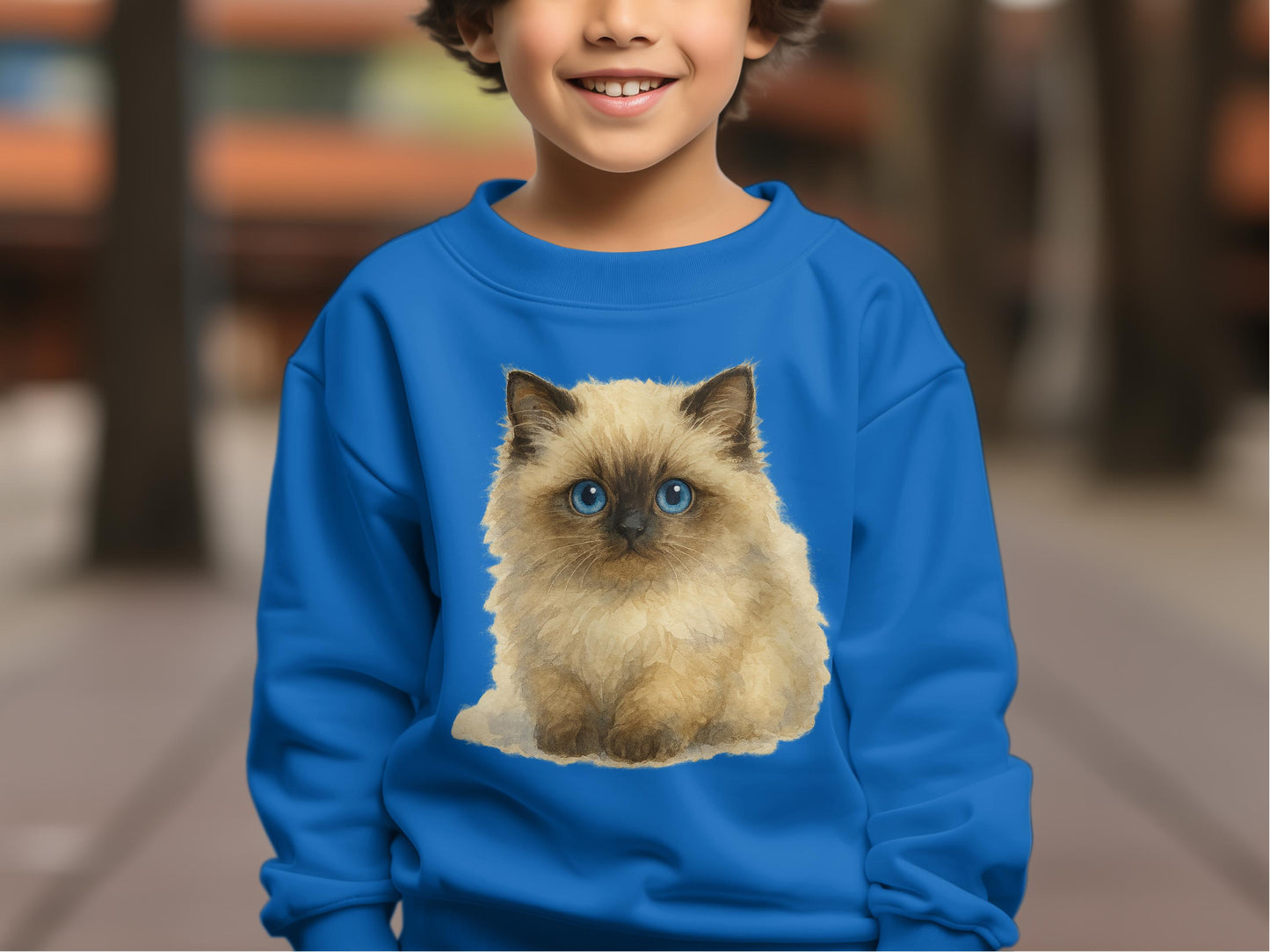 Adorable Blue Sweater Featuring Cute Kitty product type