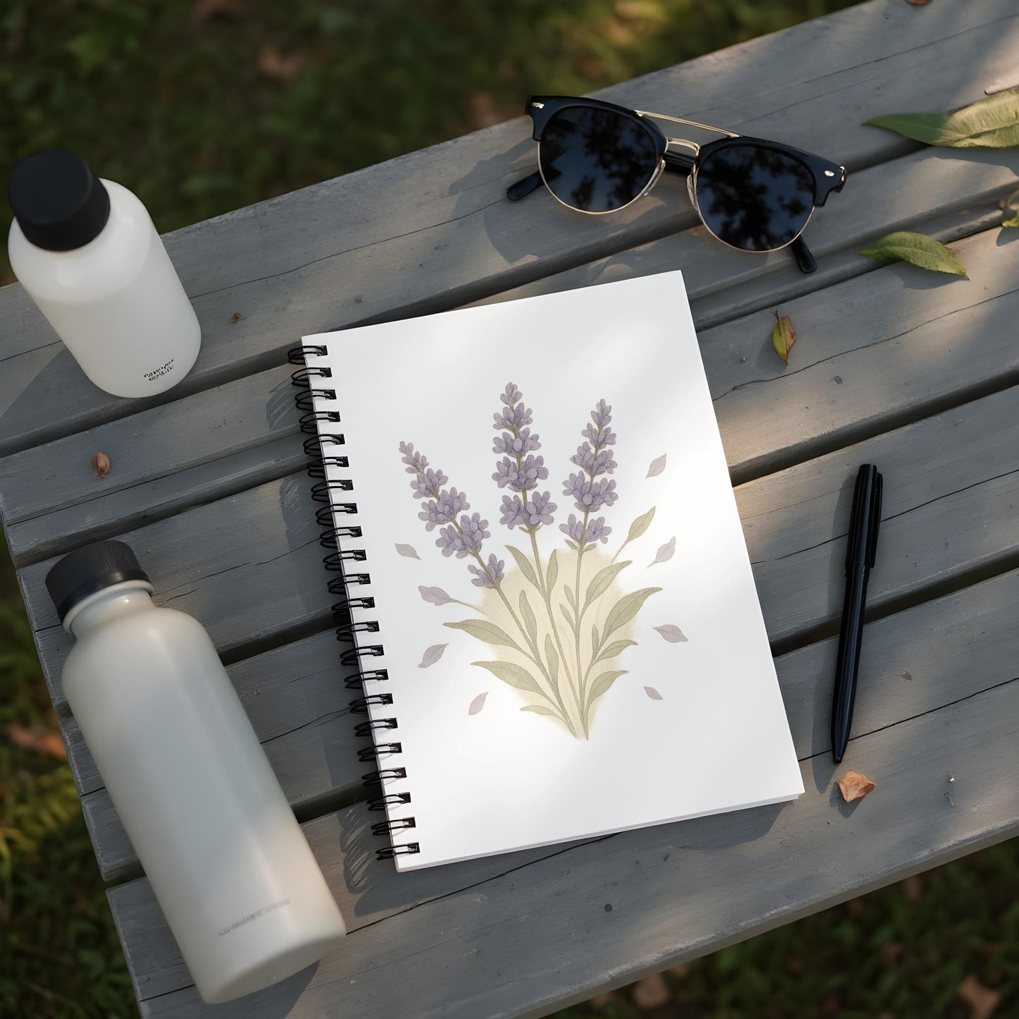 Lavender Floral Design Spiral Notebook product