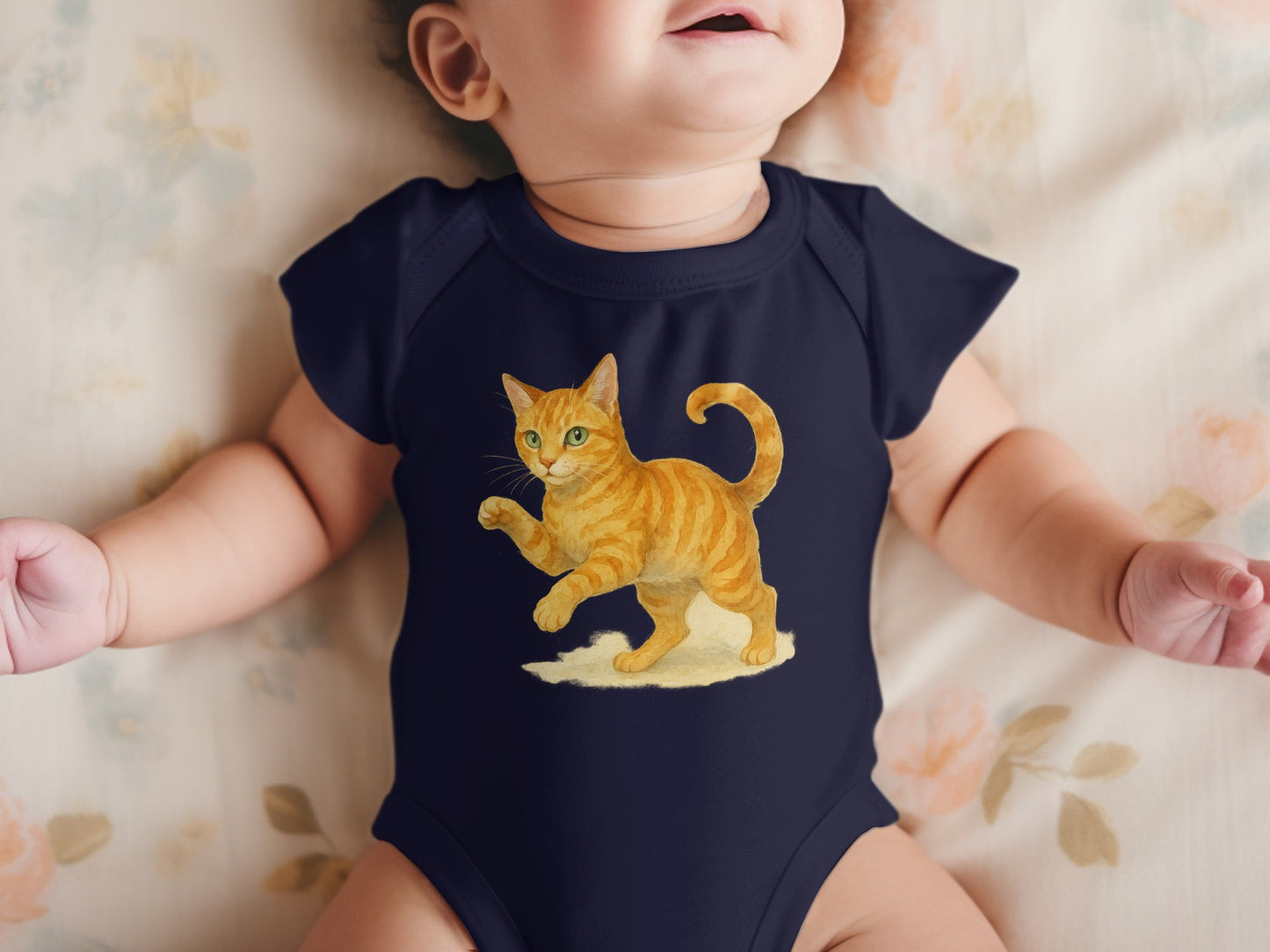 Cute Baby Bodysuit with Adorable Cat Design product type