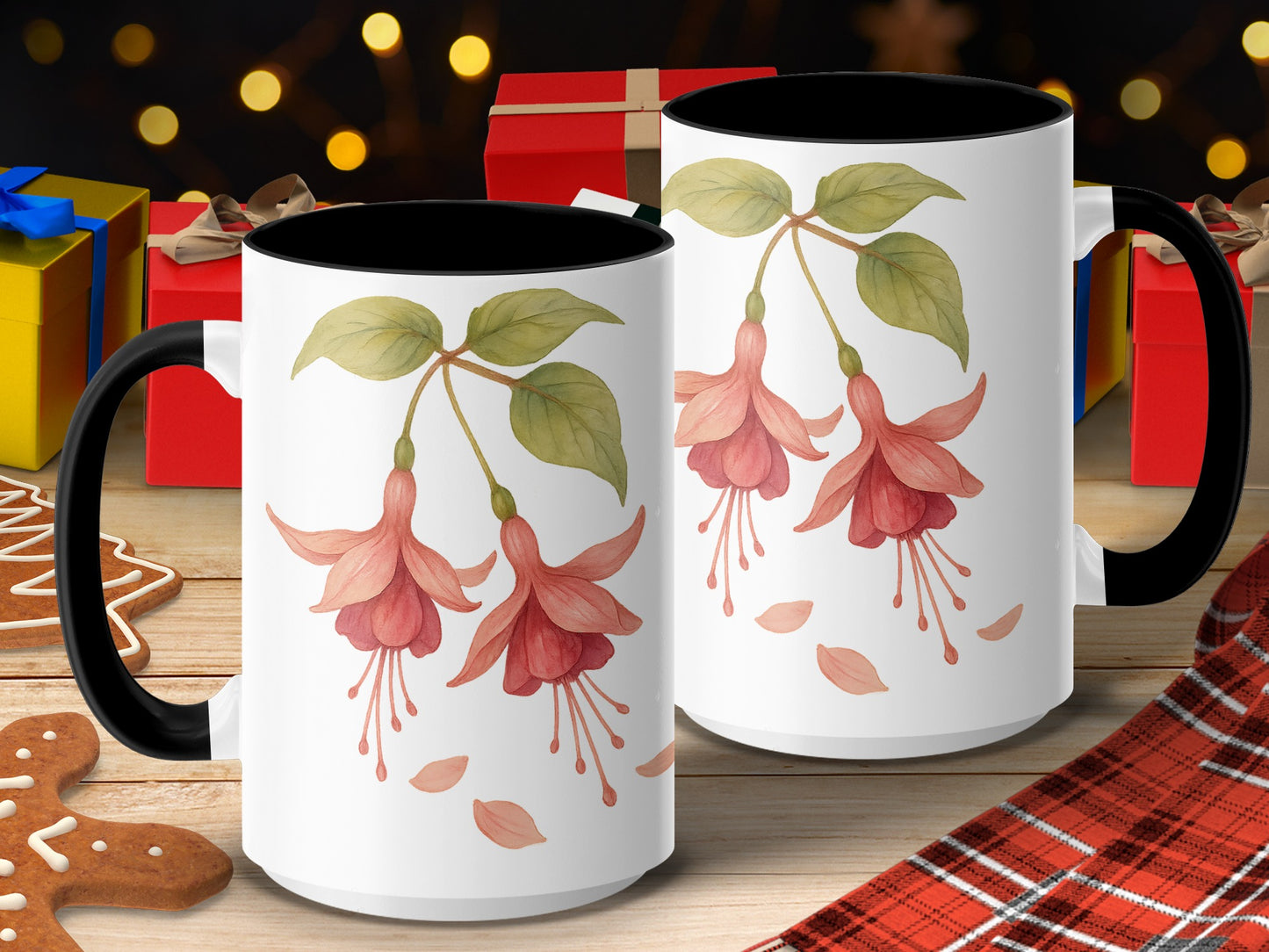 Beautiful floral fuchsia printed coffee mug product