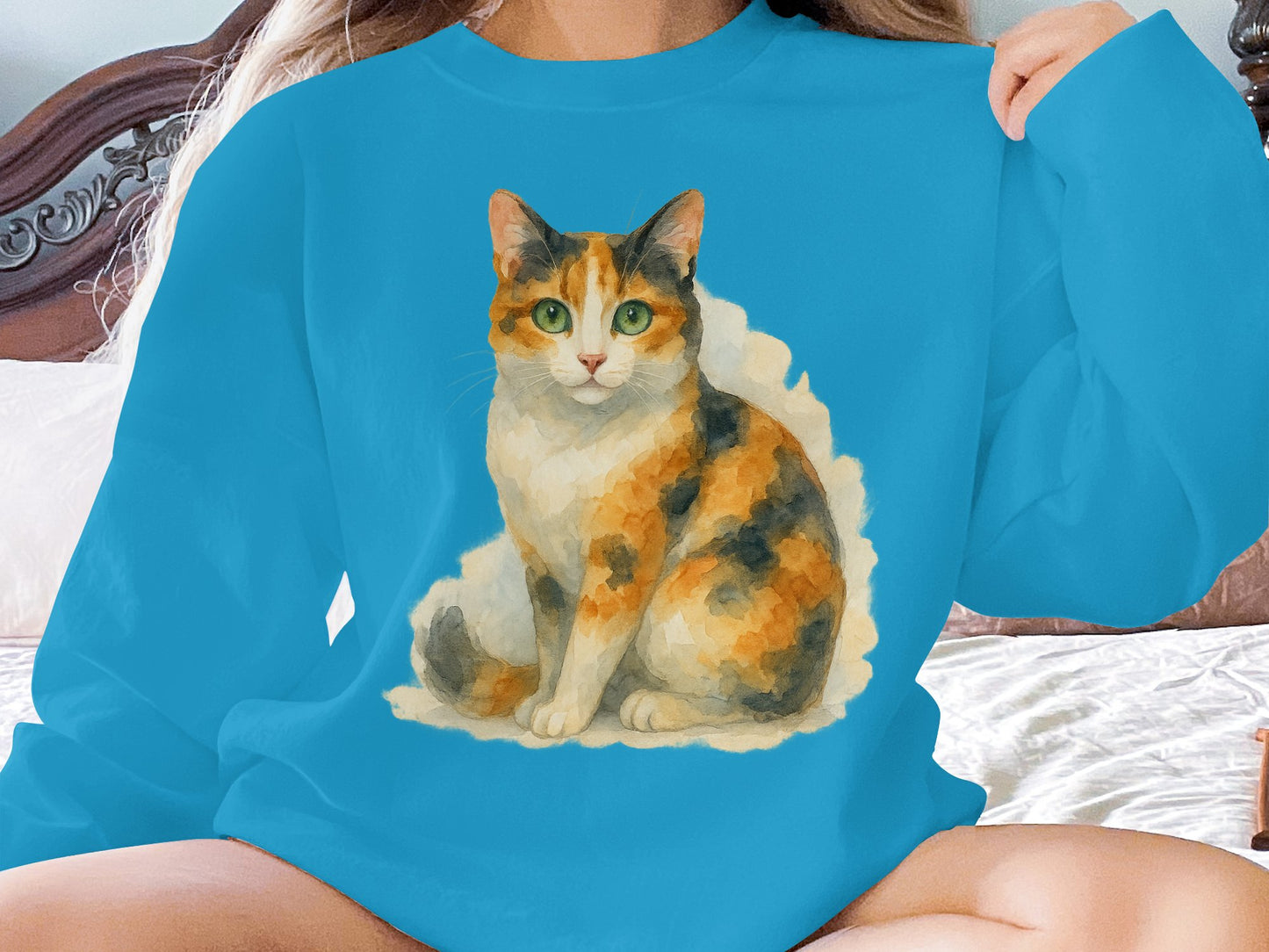Adorable Calico Cat Design Sweatshirt Product Type