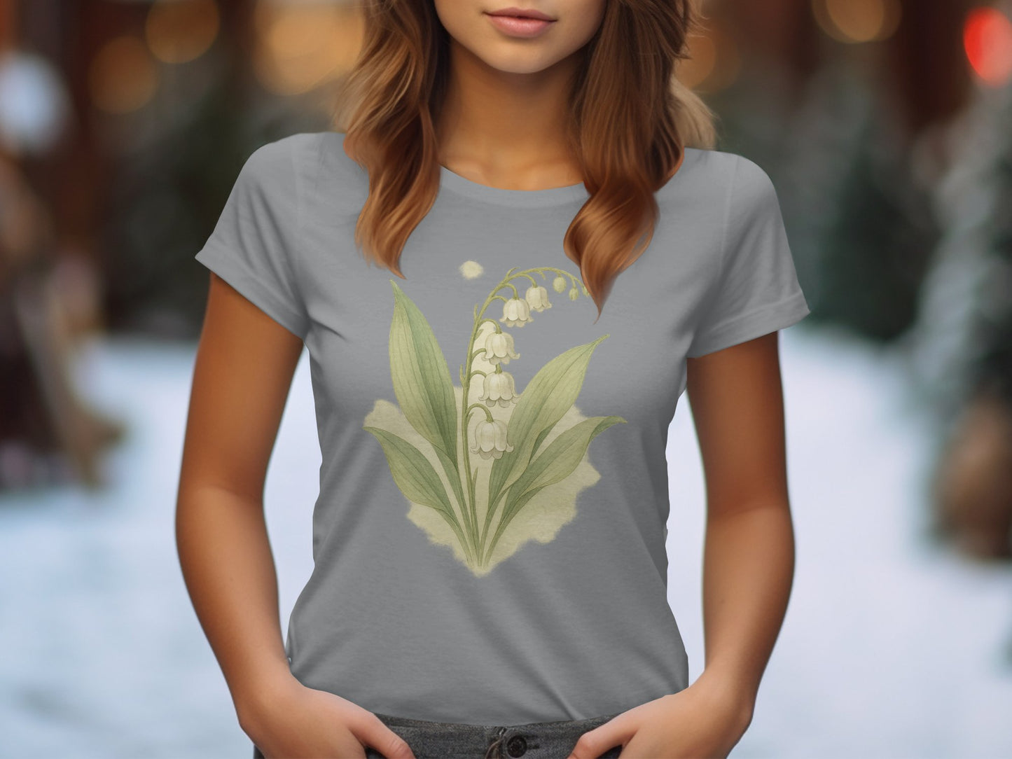 Lily of the Valley Graphic Gray Short Sleeve product type