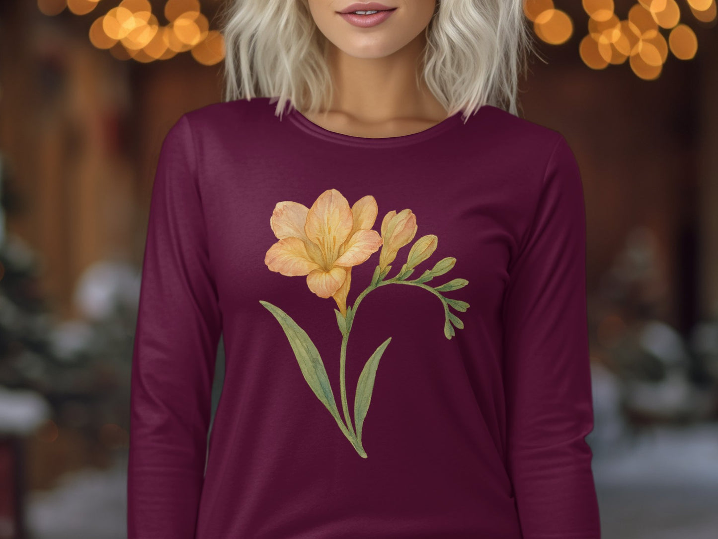 Floral Design Long Sleeve Shirt Women product