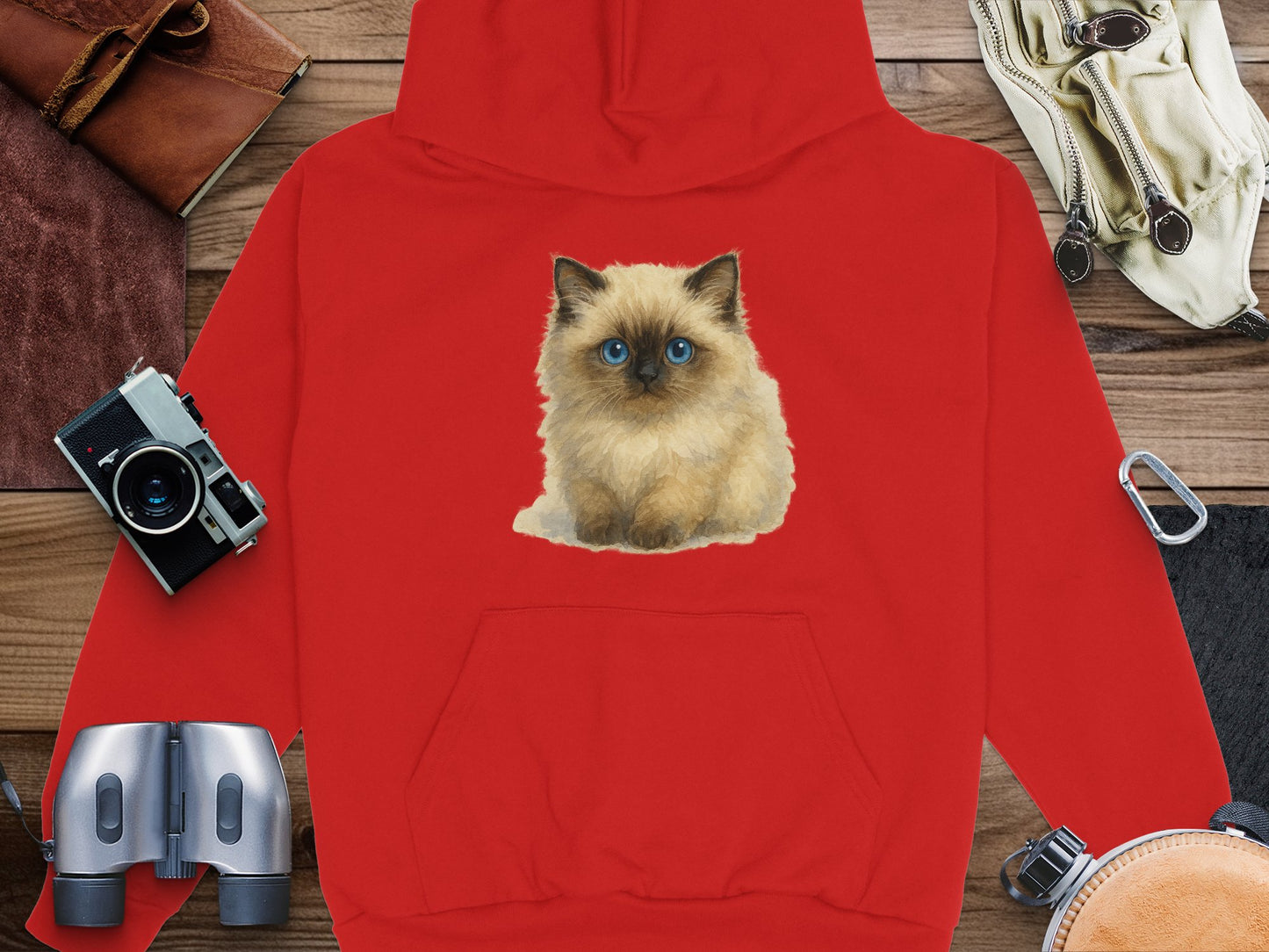 Adorable Fluffy Blue-Eyed Kitten Hoodie product type