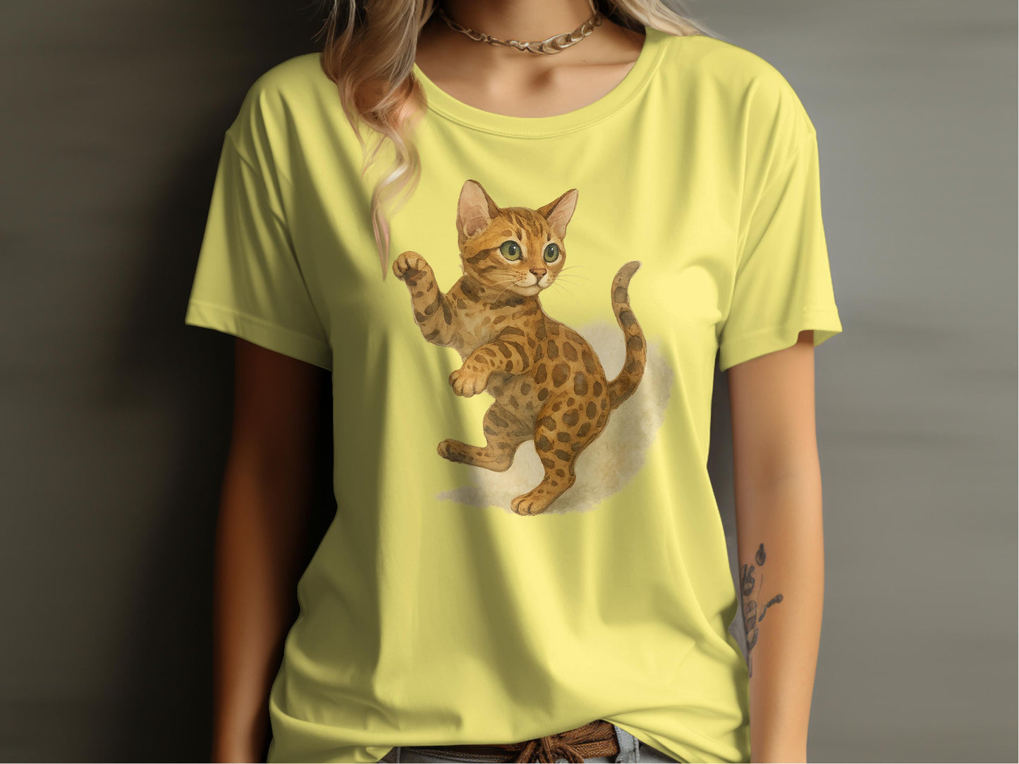 Playful Leopard-Print Kitten Graphic T-Shirt product