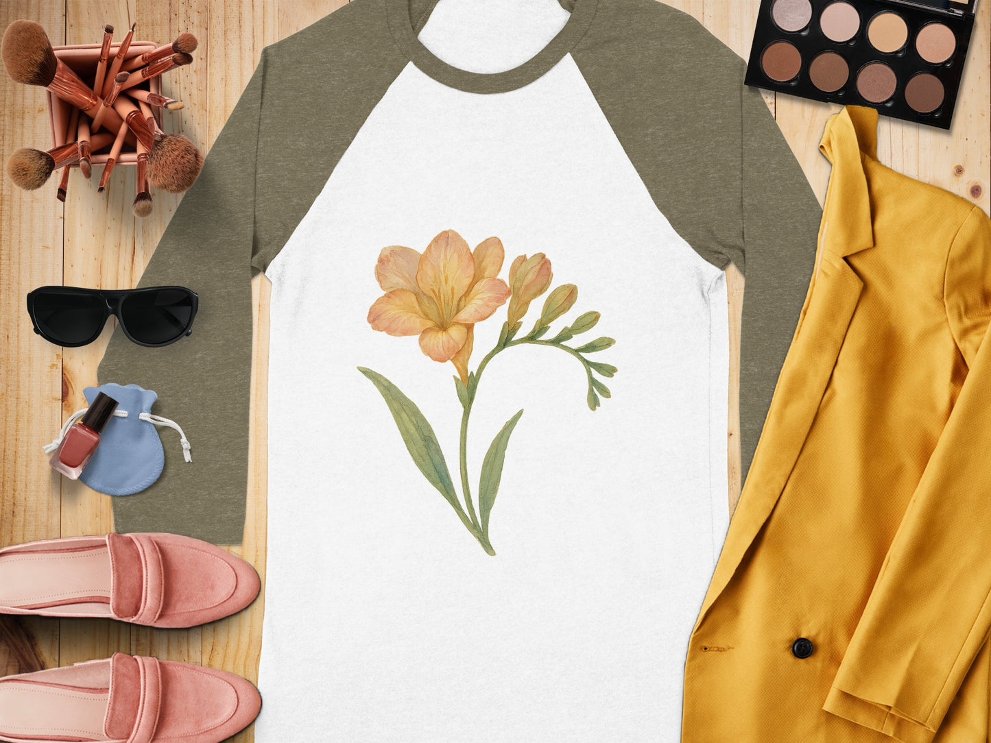 Stylish Floral Baseball Tee Comfortable Casualwear product