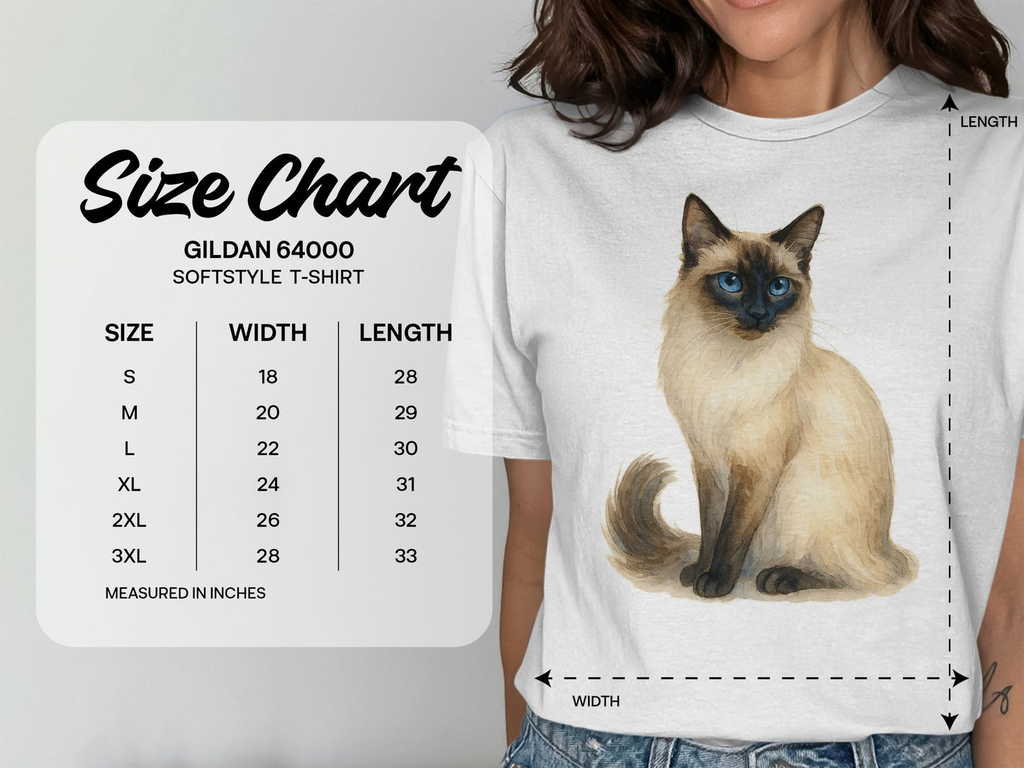 Charming Siamese Cat Graphic T-Shirt product type