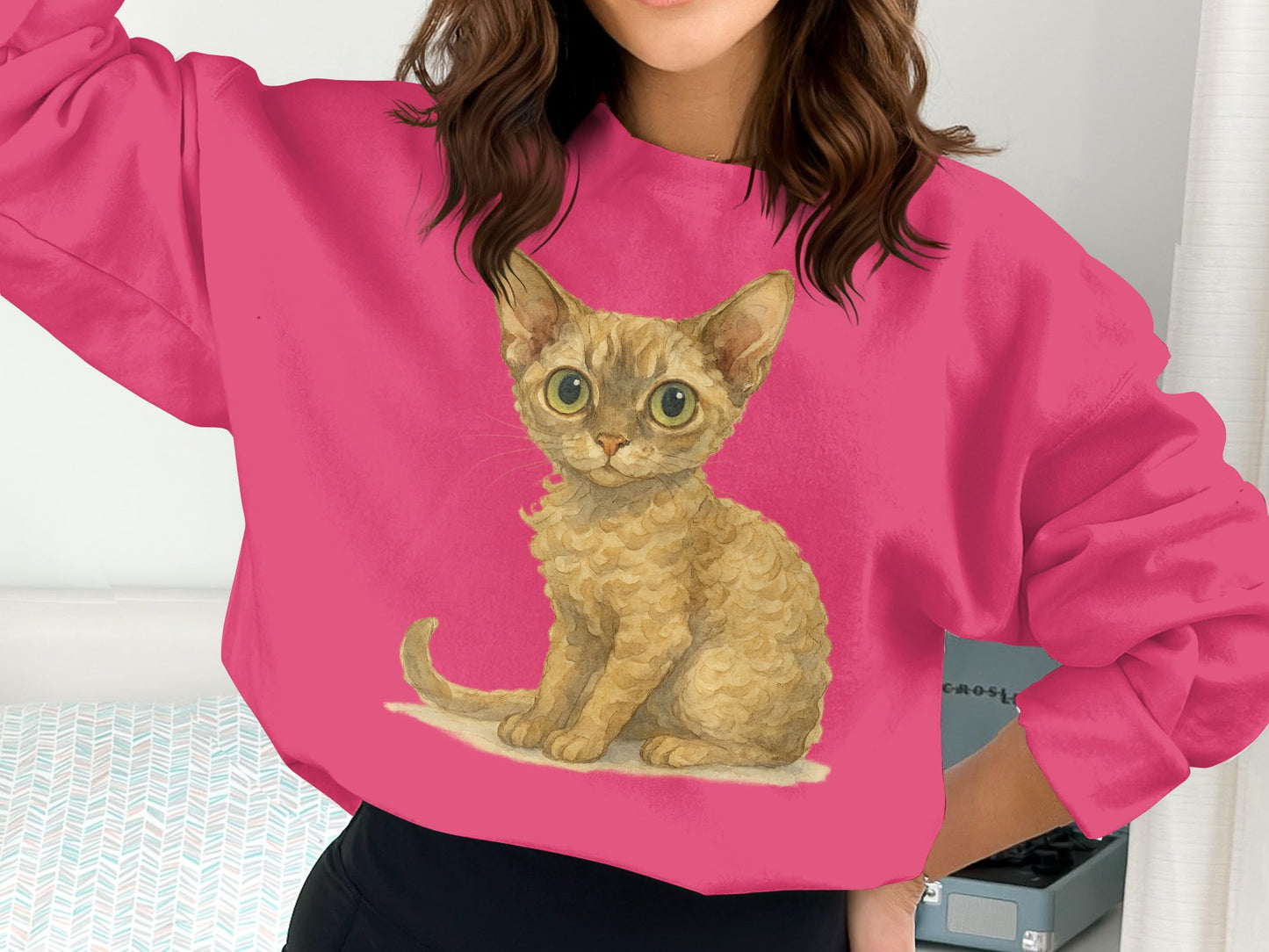 Cute Kitten Graphic Sweatshirt Fashionable Apparel Product