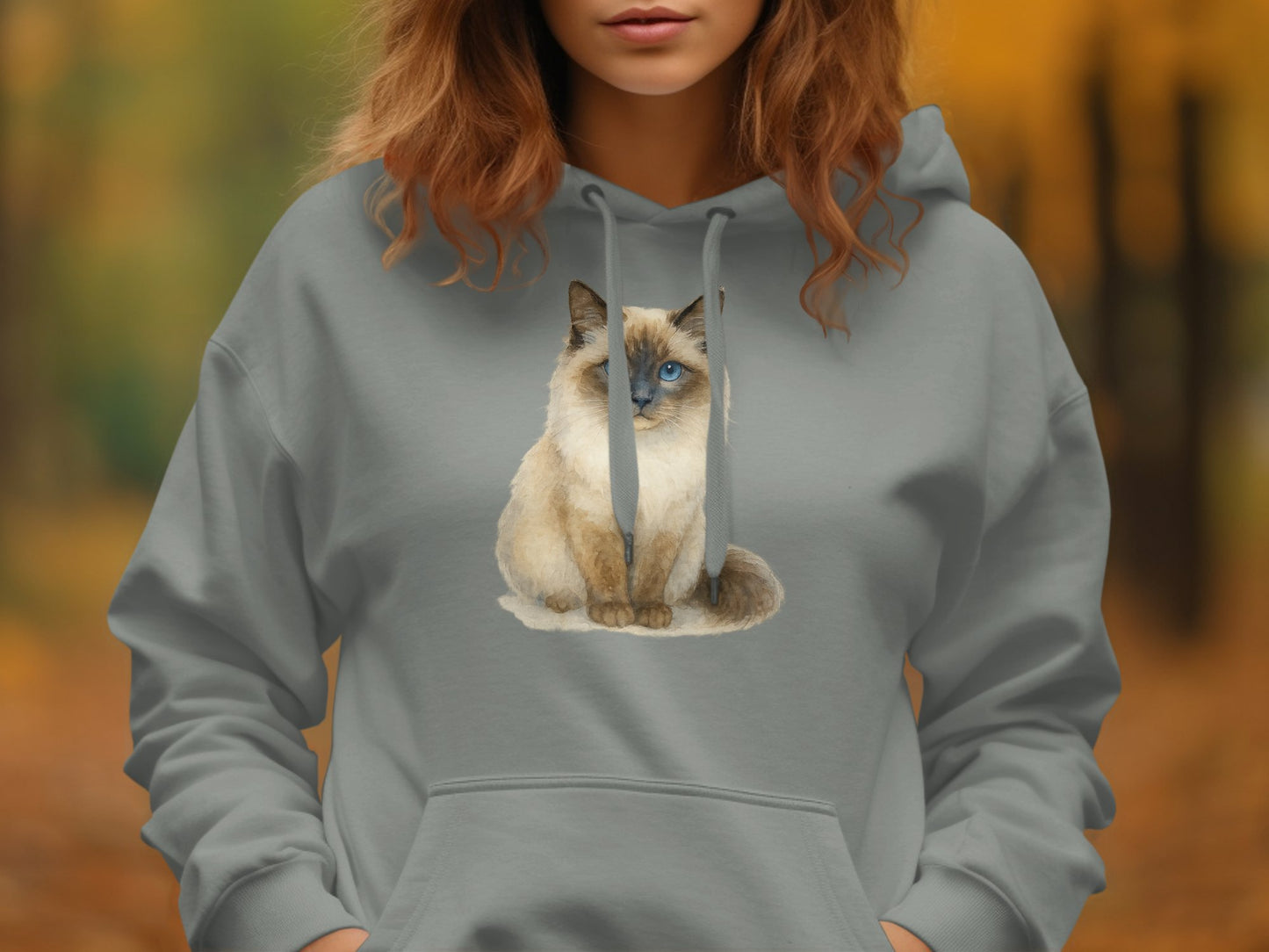 Cat with Blue Eyes Cozy Hoodie product type