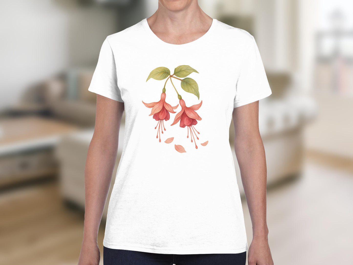 Beautiful Floral Design White Short Sleeve product