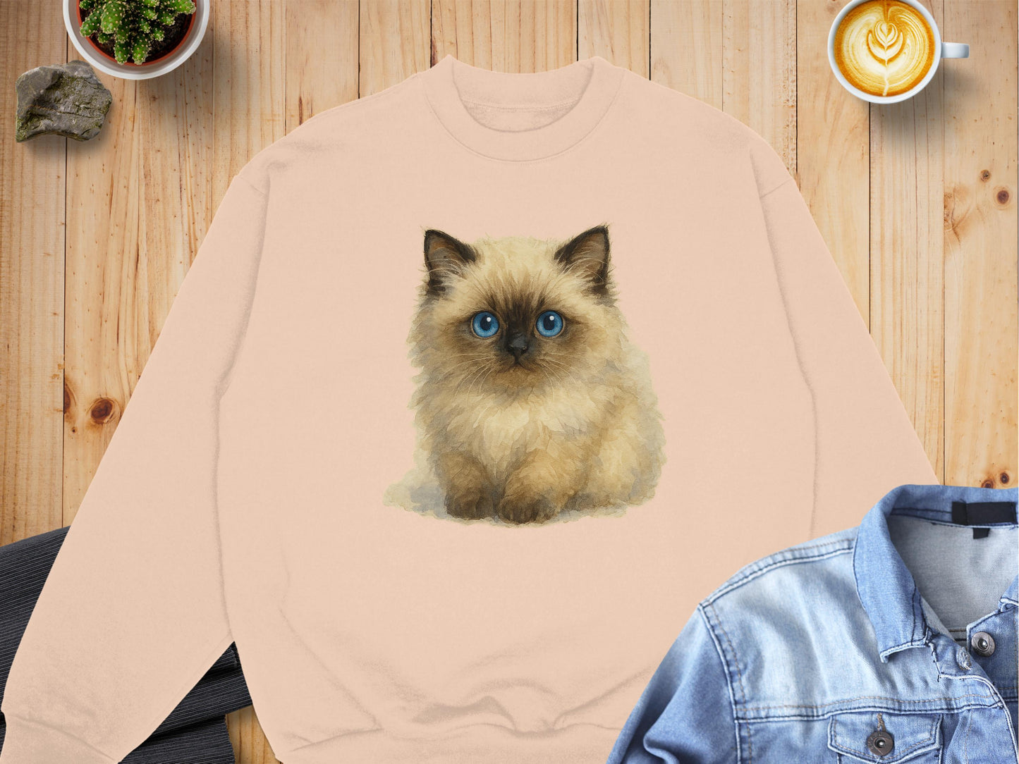 Cute Fluffy Kitten Print on Cozy Sweatshirt product