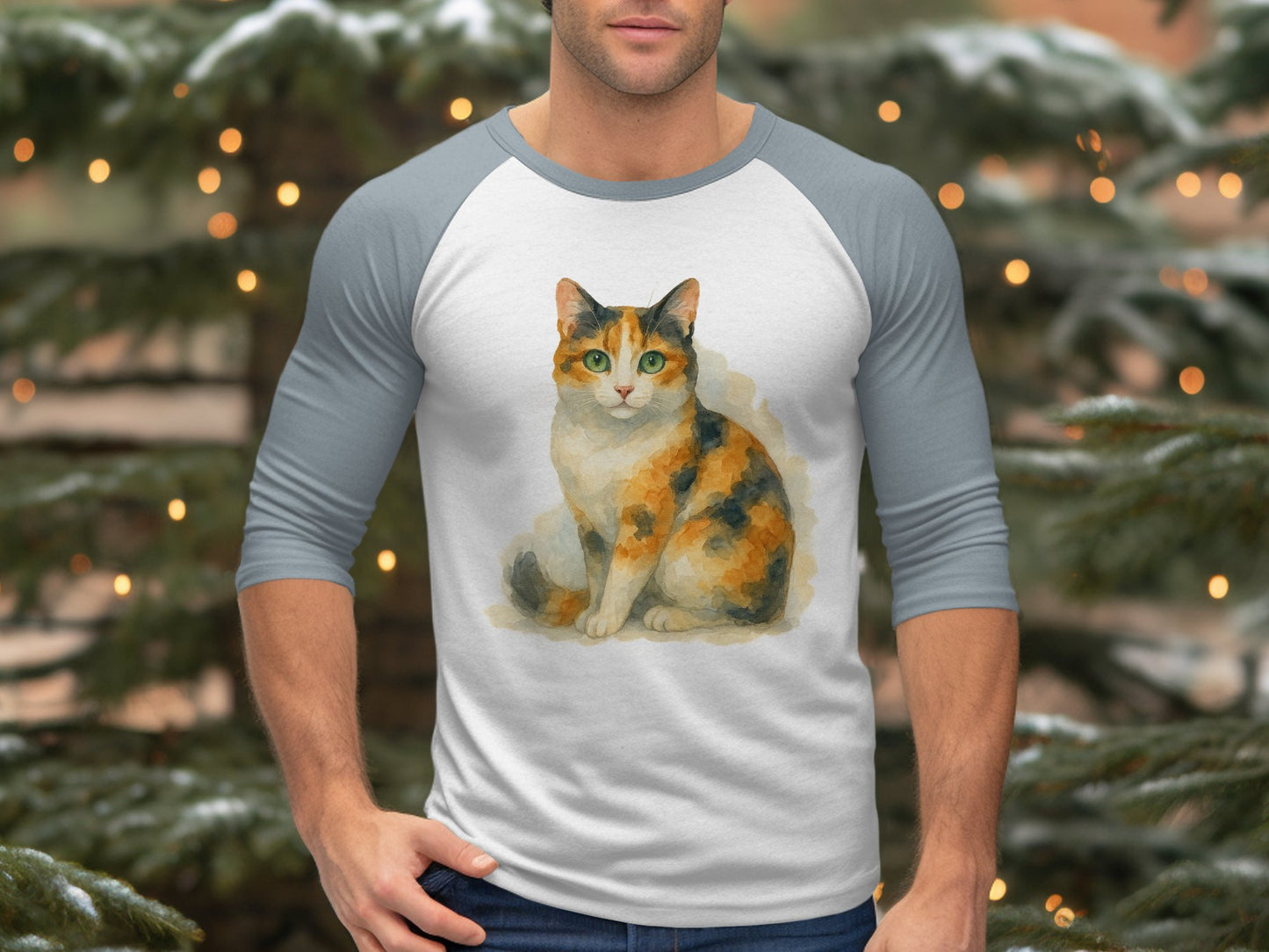 Casual Cat Print Long Sleeve Raglan T-shirt product