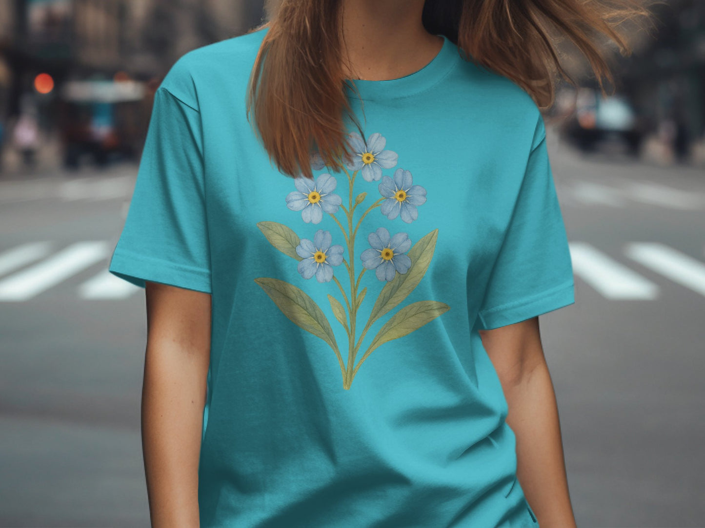 Floral Printed Teal T-shirt Stylish Casual product type