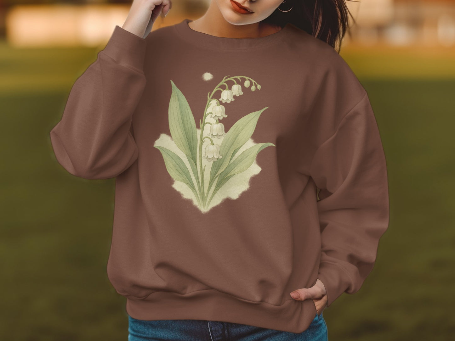 Botanical Lily of the Valley Print Sweatshirt product