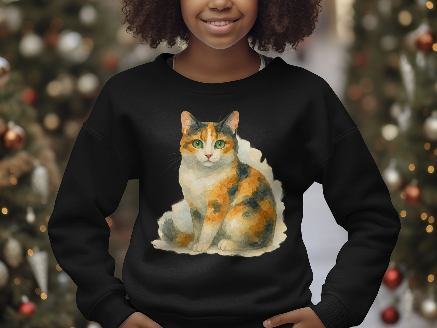 Calico Cat Print Cozy Sweatshirt Perfect Winter product