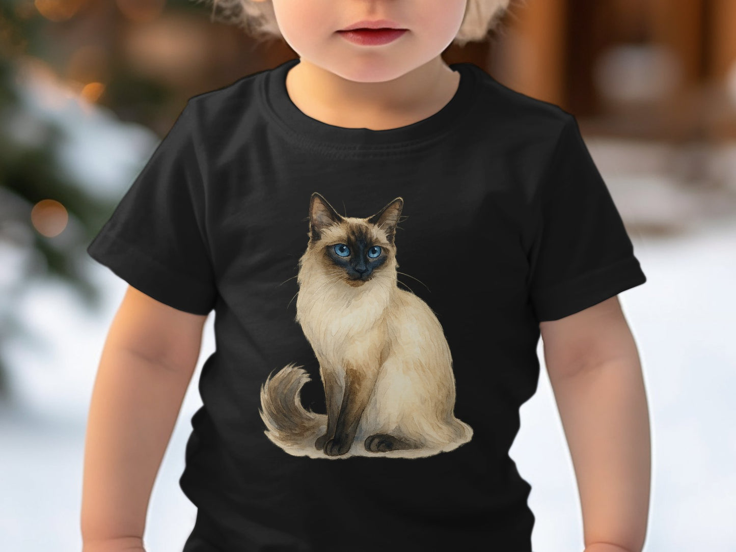 Adorable Kitten Illustration on Black Shirt product type