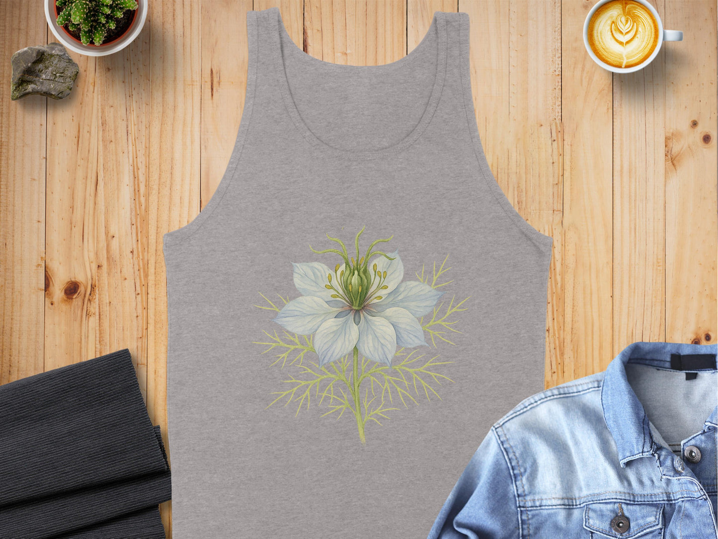 Floral Botanical Graphic Heather Grey Tank product type