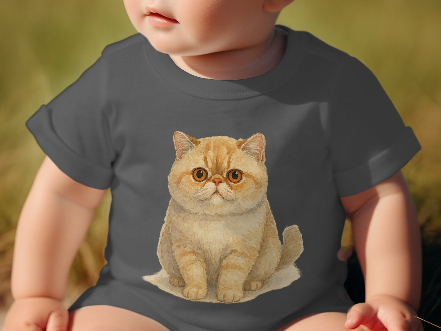 Cute Cartoon Cat Graphic on Baby Onesie product