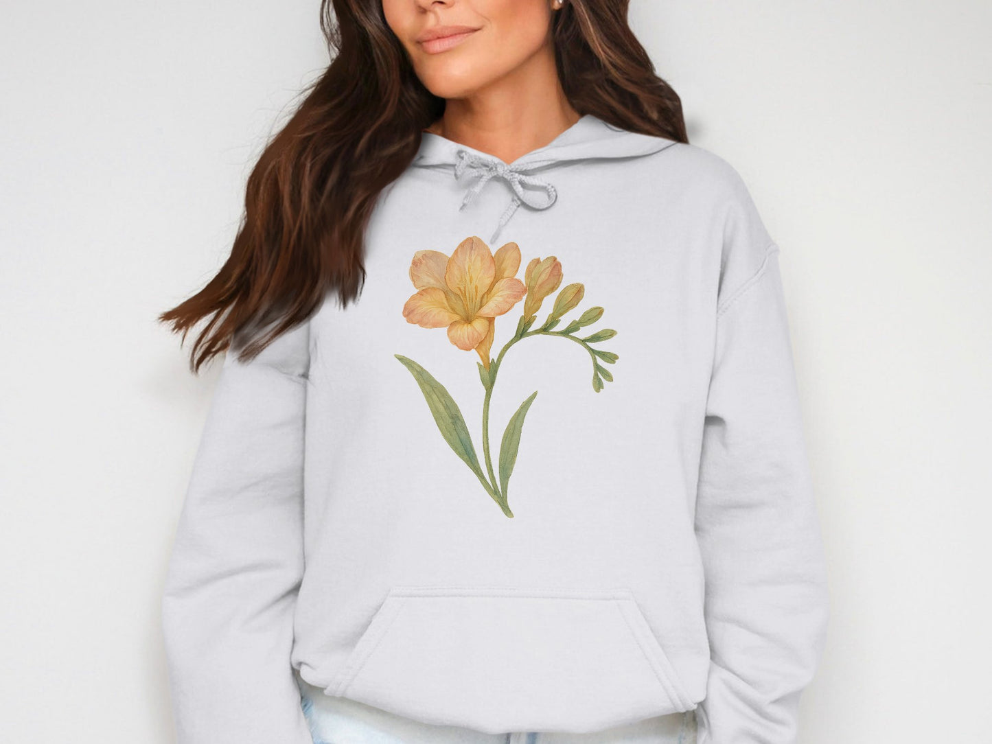 Beautiful Flower Graphic White Hoodie product type