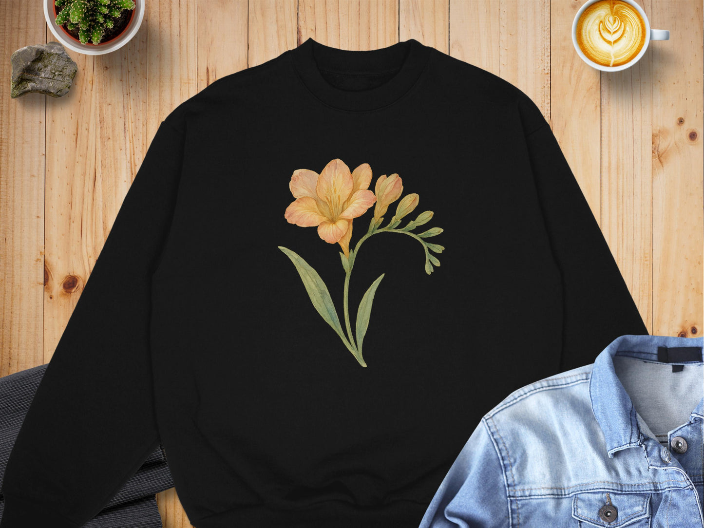 Elegant Floral Design Black Shirt product type