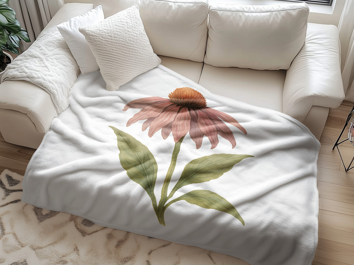 Flower Print Cozy Throw Blanket product type