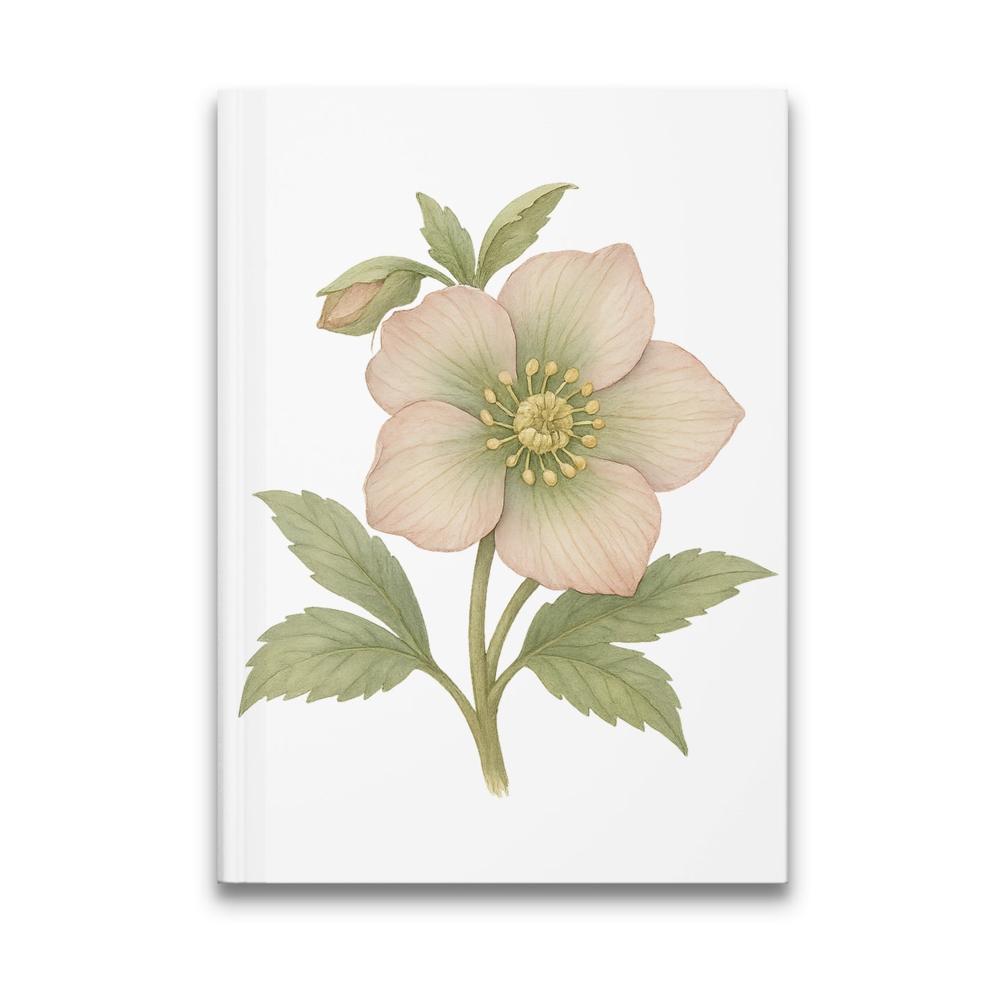 Elegant Floral Art Design on White Cover Notebook product type