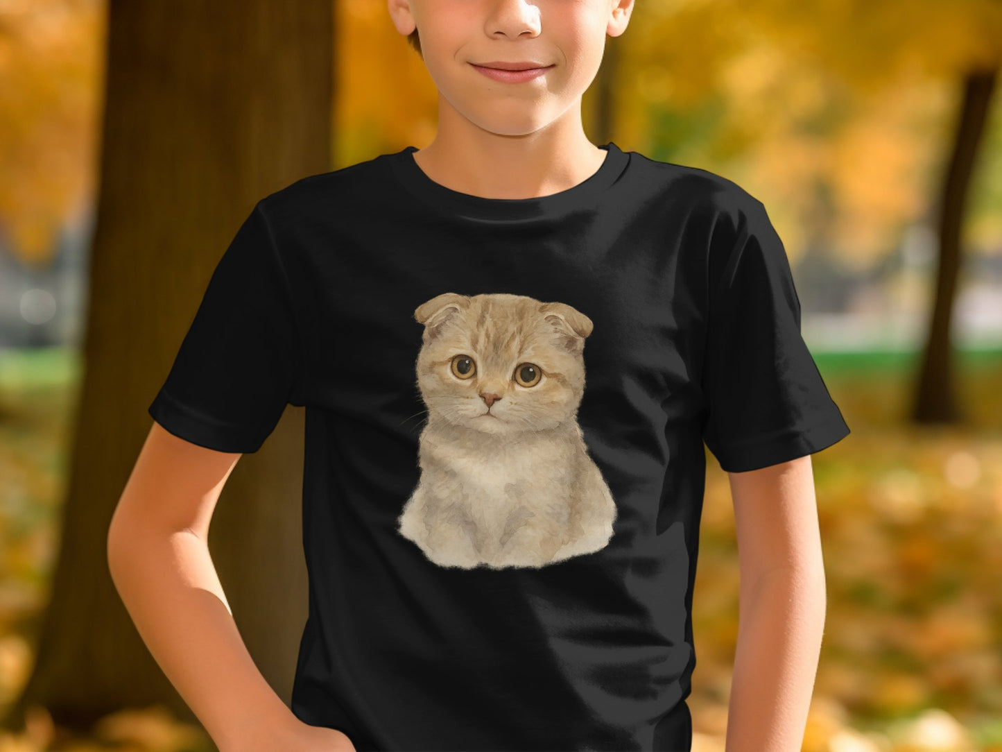 Cute Scottish Fold Cat T-Shirt perfect kids product