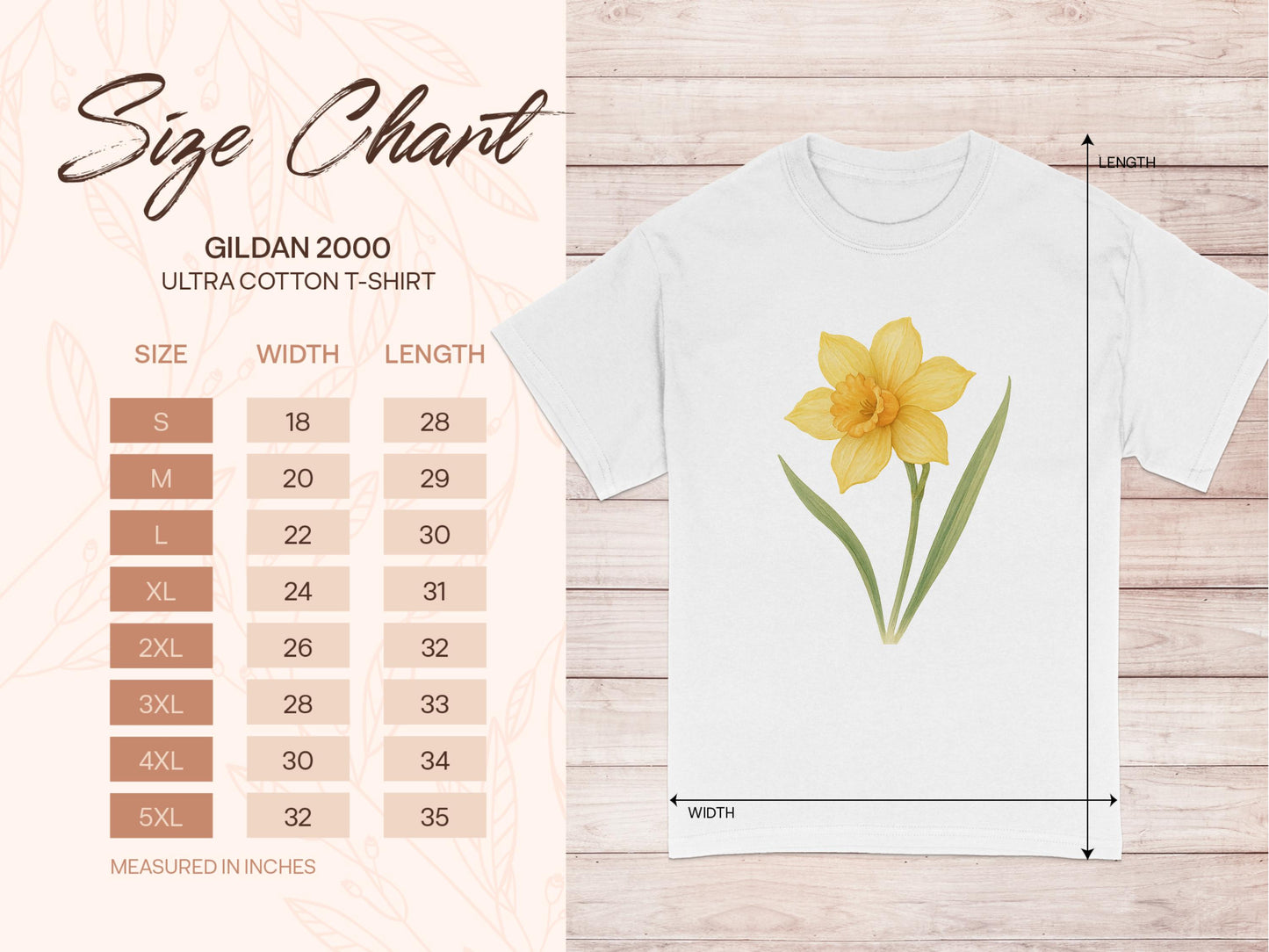 Beautiful Daffodil Print on Ultra Cotton T-Shirt product