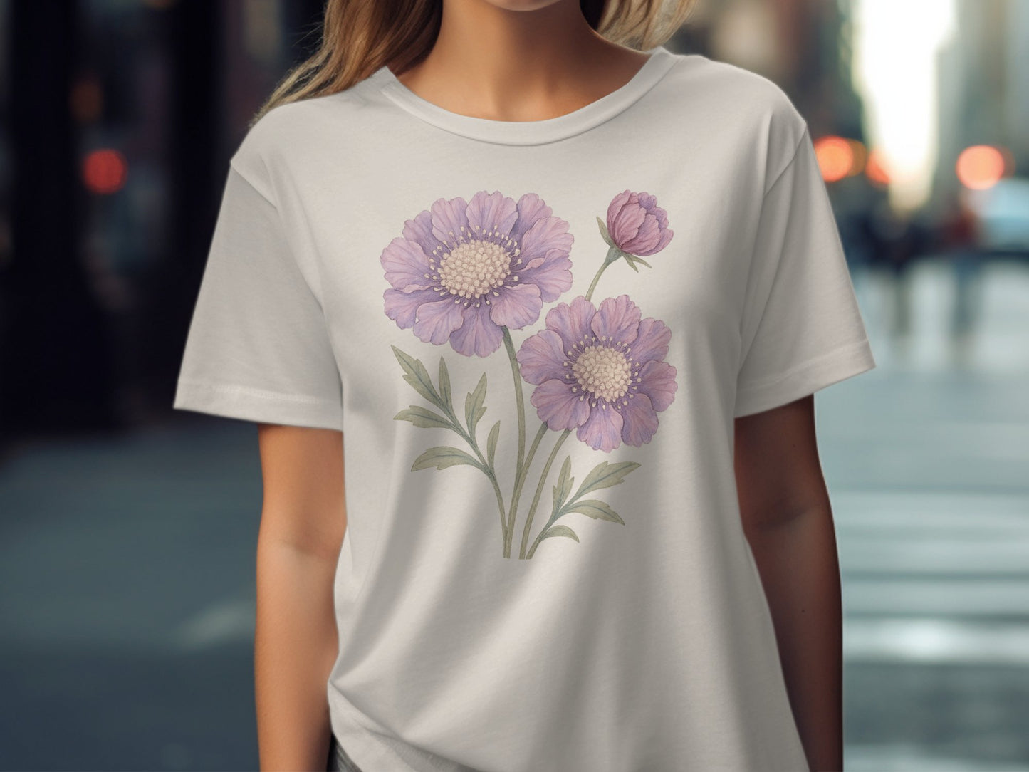 Purple Botanical Floral Print Tee fashion product