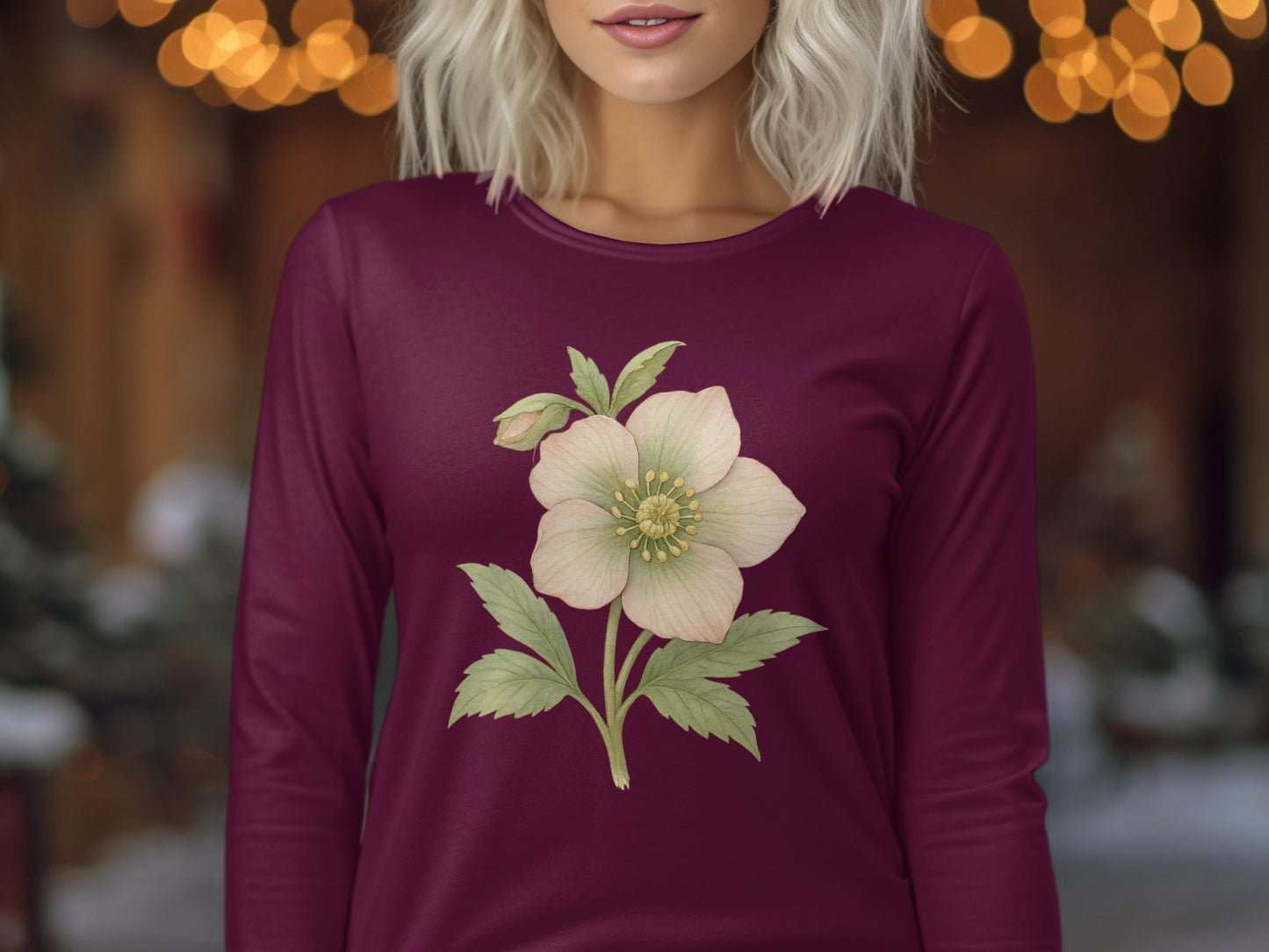 Beautiful Floral Graphic Long Sleeve Shirt product type